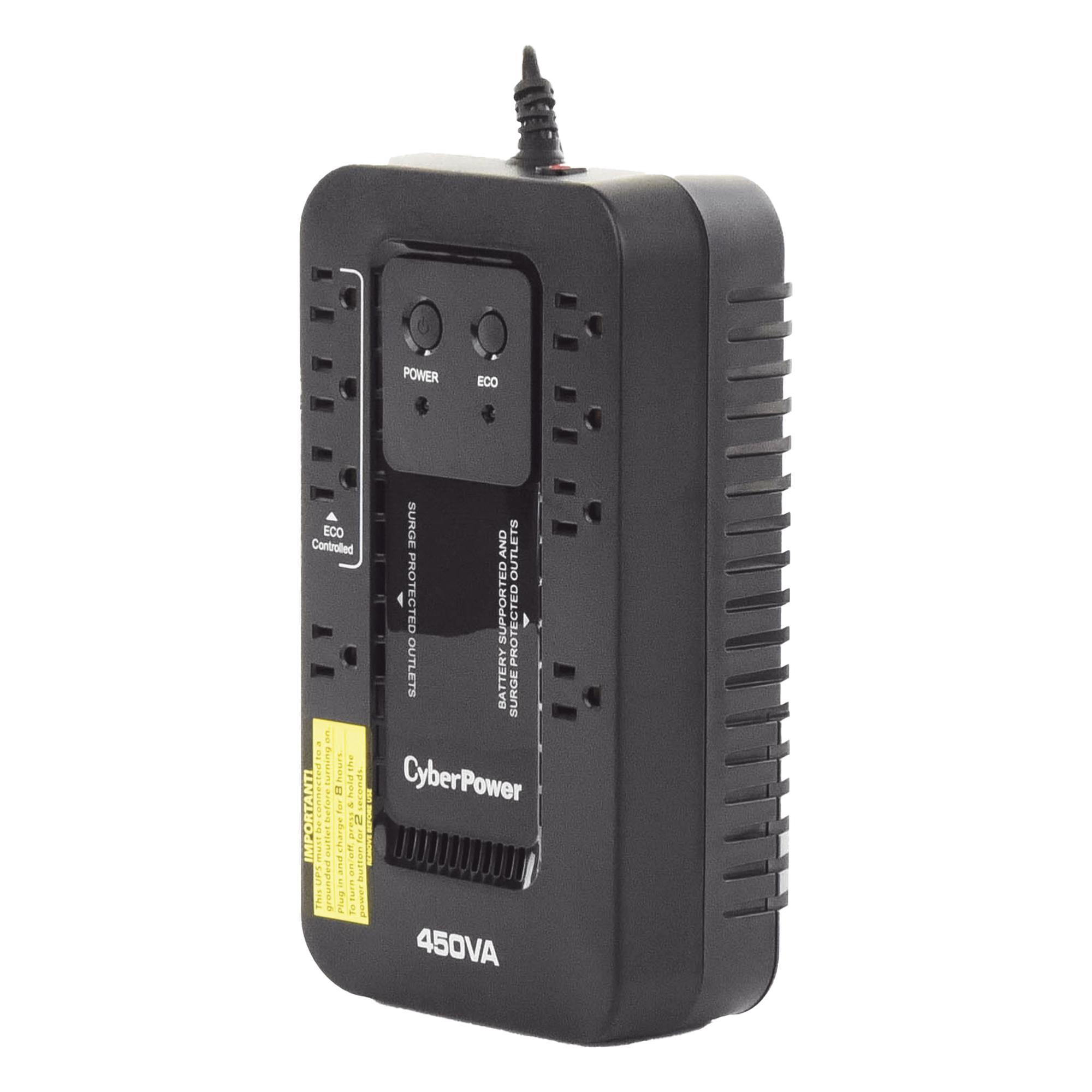 UPS de 450 VA / 260 W / Topología Standby / Modo ECO / 8 Tomas NEMA 5-15R / Entrada 120 Vca