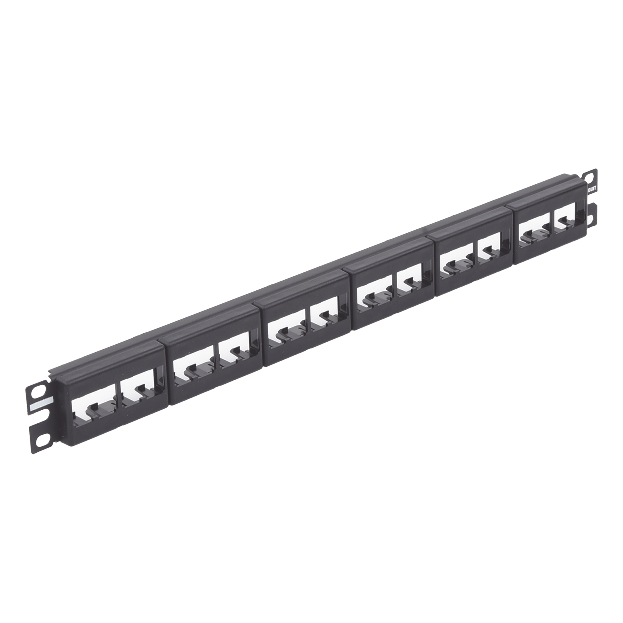 Panel de Parcheo Modular / Plano / Sin Blindaje / 24 Puertos / 1UR / 19" / CRS — PANDUIT · SKU CPP24WBLY