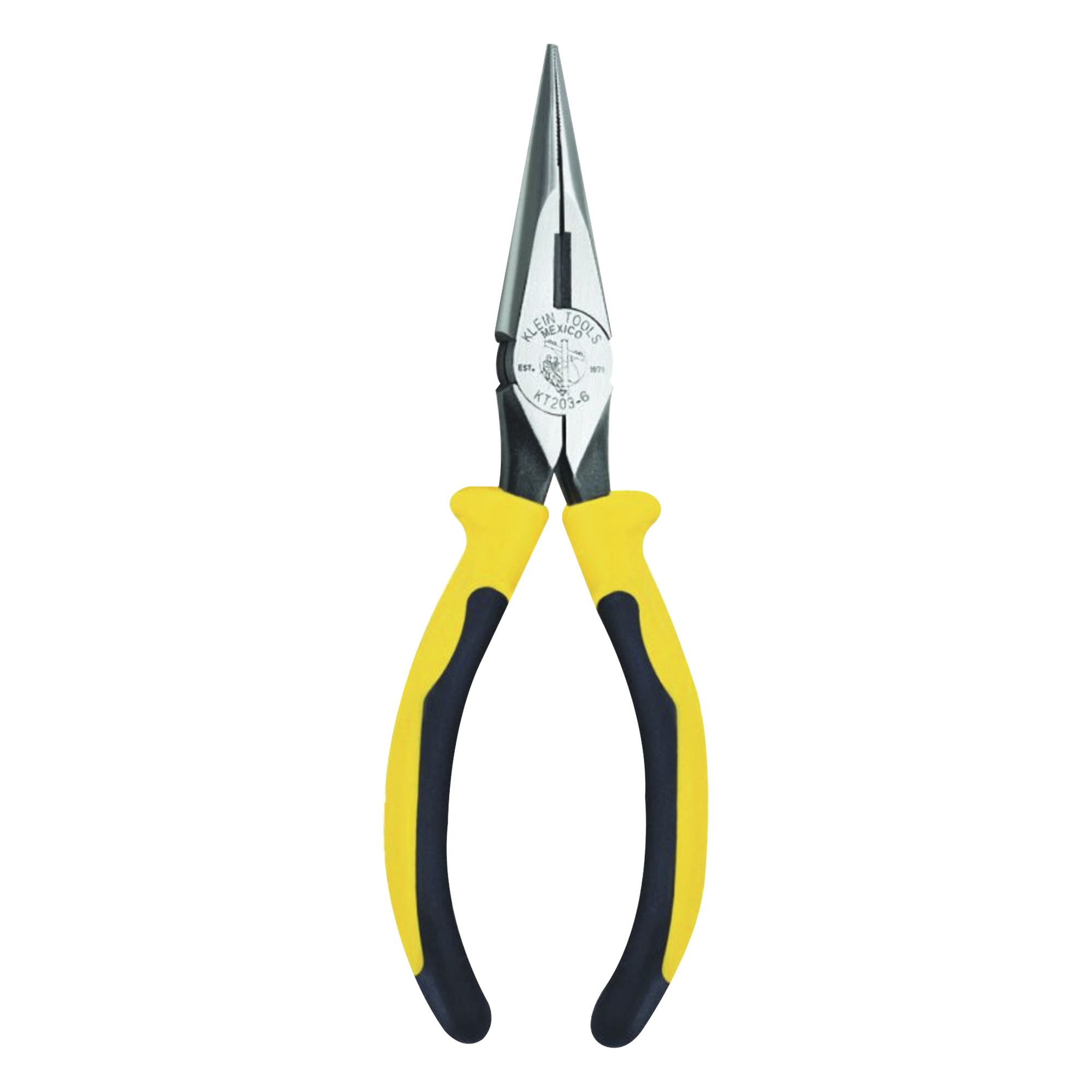 Pinza de Punta Cónica con Corte / 6.75" (171 mm) / Cabeza Delgada / Mordazas Moleteadas / Mango Bimaterial Antideslizante — KLEIN TOOLS · SKU KT203-6