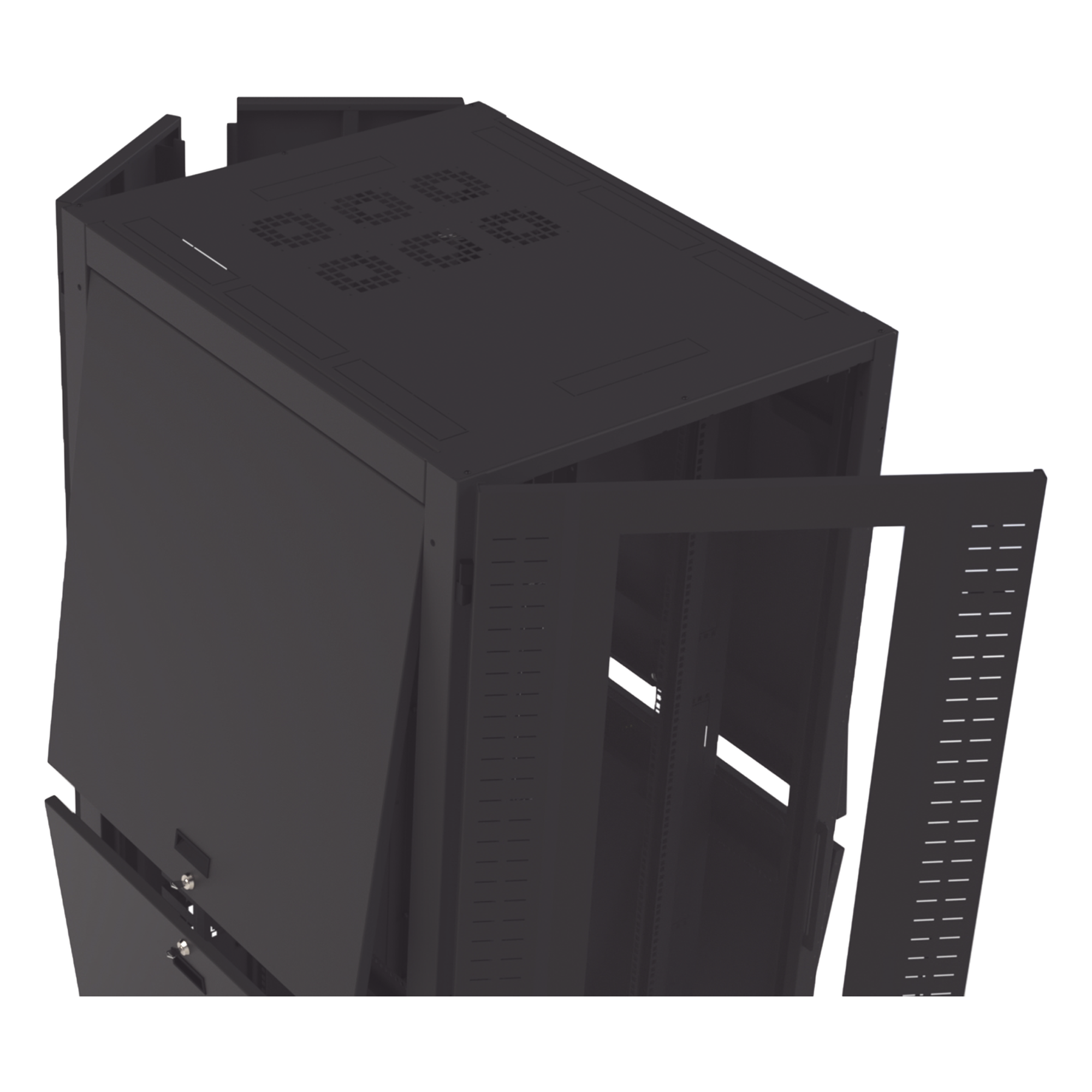 Gabinete Rack 19" / 42UR / 800 x 1000 mm / Acero / Carga 1268 kg / Puerta con Cristal Templado