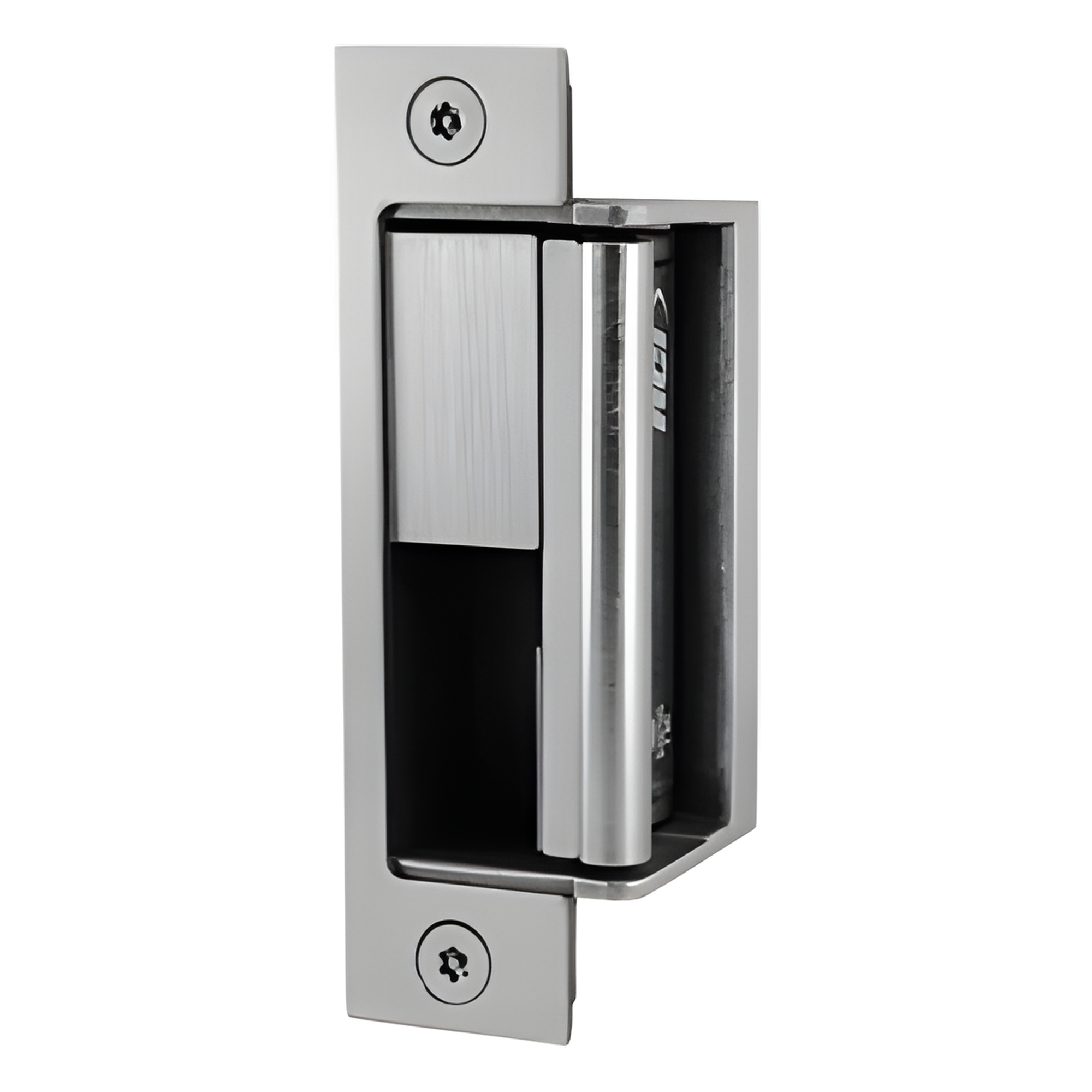 Contrachapa Eléctrica Universal / Acero Inoxidable 32D Cepillado / 1,500 lb (680 kg) Fuerza de Sujeción / 12-24 VCC-VCA Seleccionable / Fail Secure / Ajuste Horizontal 3 mm (1/8 in) / 0.19 A a 24 VCC — RCI - DORMAKABA · SKU F2164