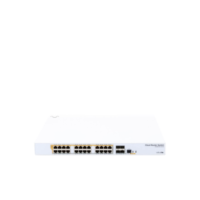 CRS328-24P-4S+RM - 24 port Gigabit Ethernet router/switch with four 10Gbps SFP+ 