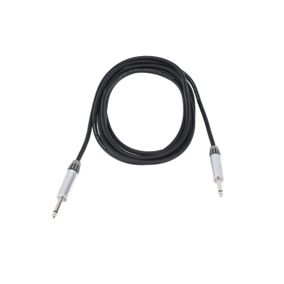 Cable de Audio | Plug 1/4 in a Plug 1/4 in Mono | Carcasa Cromada | Conectores Seetronic | Ideal para Instrumentos | Longitud 3m