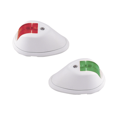 Set de Luces de Navegación Verticales Rojo / Verde con Carcasa en Color Blanco para Embarcaciones a Motor de Menos de 20 Metros
