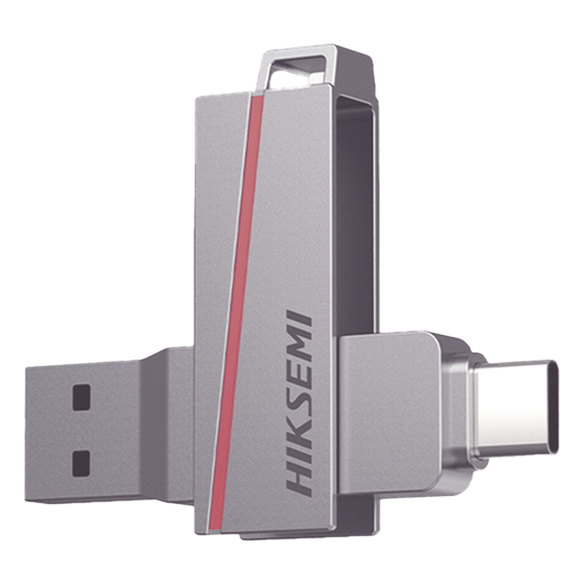 Memoria USB Dual / 128 GB / USB-C y USB-A / Lectura 150 MB/s / Escritura 45 MB/s / Aleación de Zinc Retráctil — HIKSEMI by HIKVISION · SKU HS-USB-E307C/128G