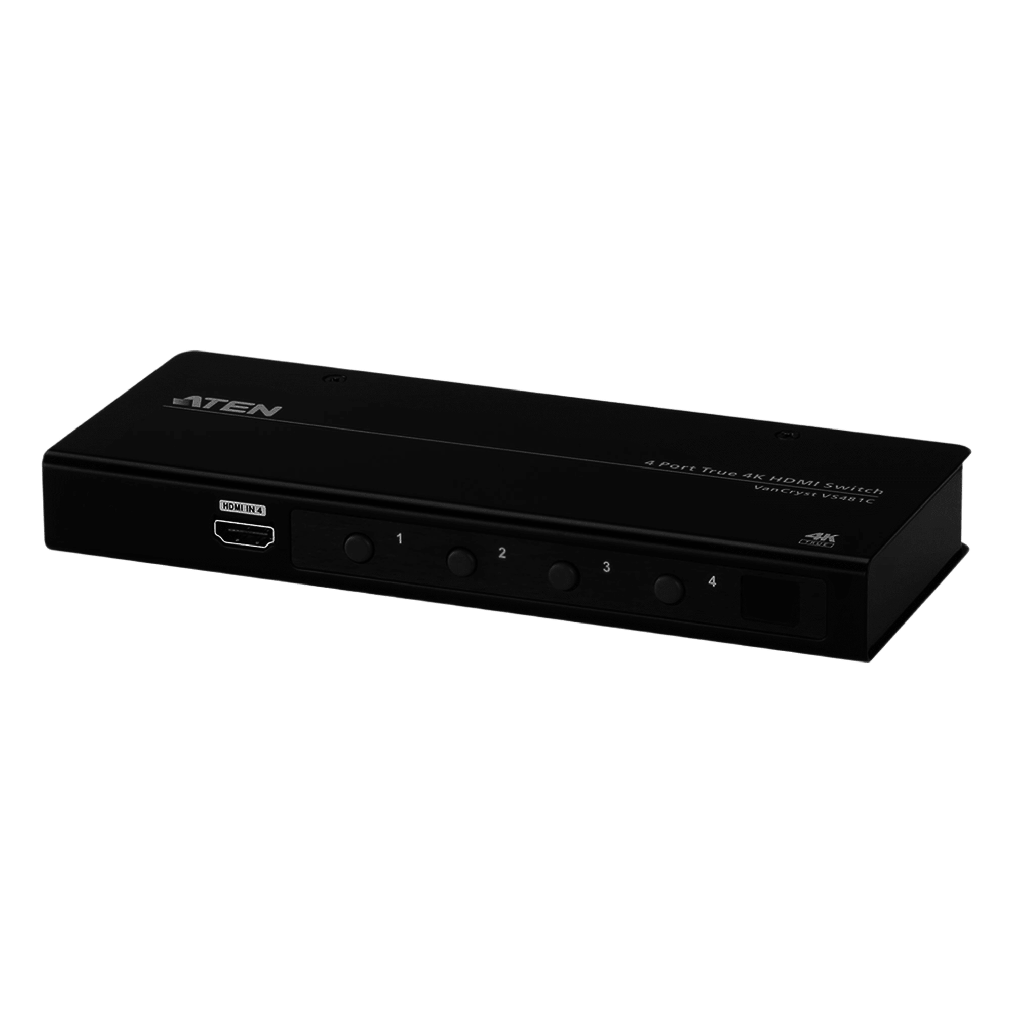 Conmutador HDMI / 4K real 4096x2160@60Hz / 18 Gbps / 4:4:4 / 12-bit Deep Color / 4 puertos / HDMI 2.0 HDCP 2.2 — ATEN · SKU VS481C