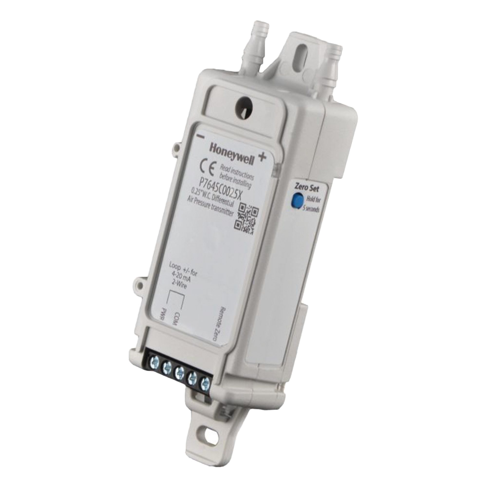 Sensor de Presión Diferencial / Medios Secos / 4 Rangos Seleccionables / Salida Universal / Sonda Remota / Riel DIN — HONEYWELL BMS · SKU P7660D1000X