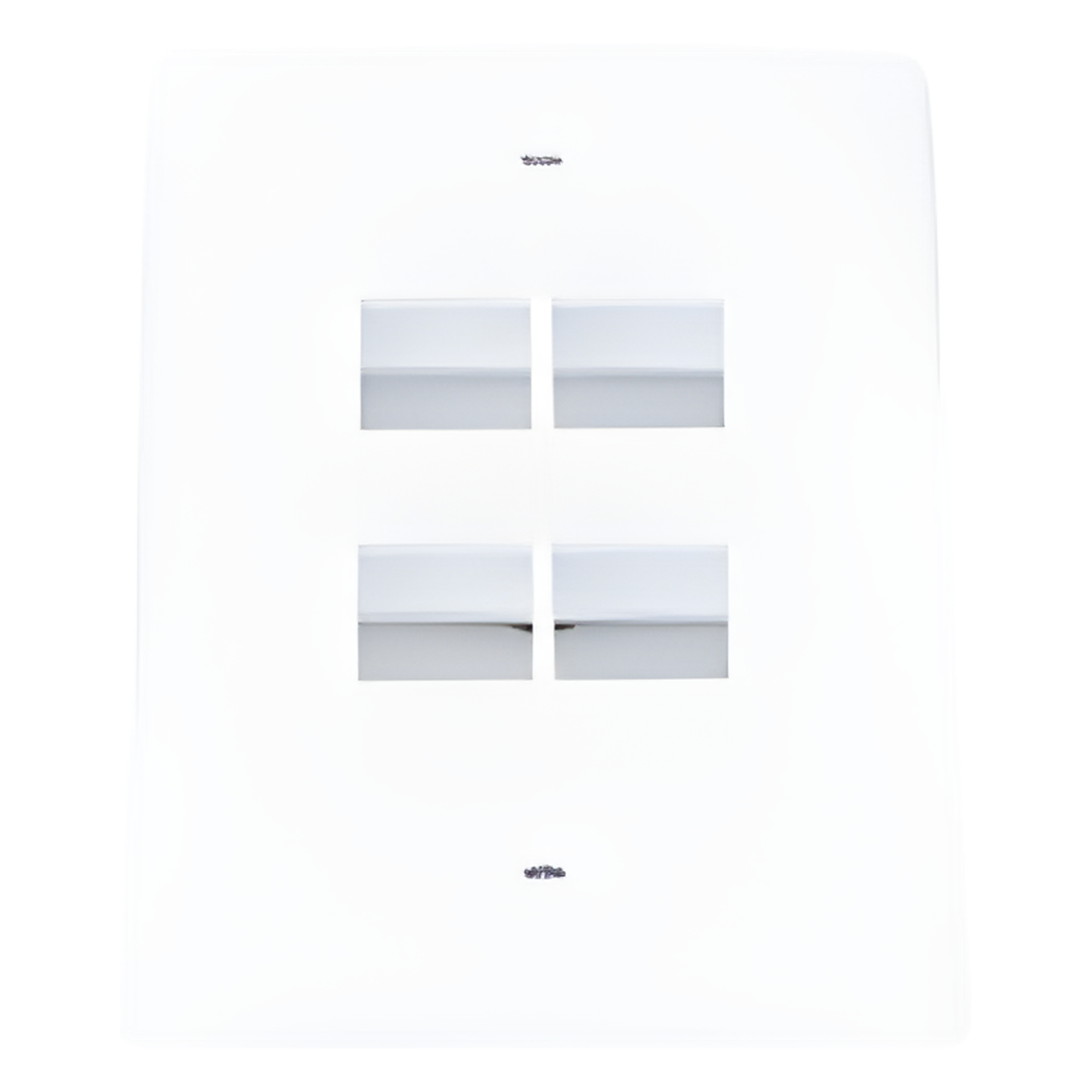 Placa de Pared Vertical / 4 Puertos Keystone / Montaje Vertical / 69.8 x 114.3 mm / 2.75 x 4.5 pulg. / ABS / Blanco