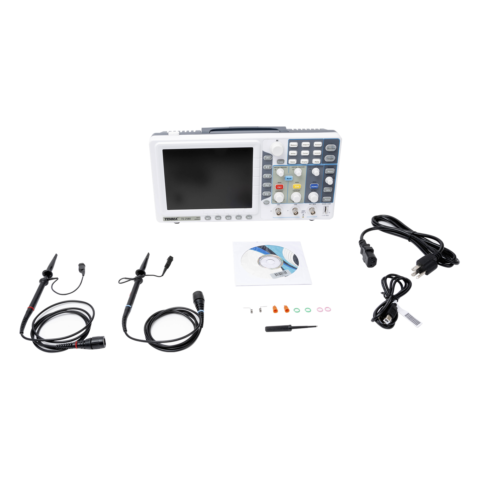 Osciloscopio Análogo de Mesa / 2 Canales + 1 Externo / 30 MHz / 250 MS/s / Pantalla LCD 8' / USB 2.0 y LAN