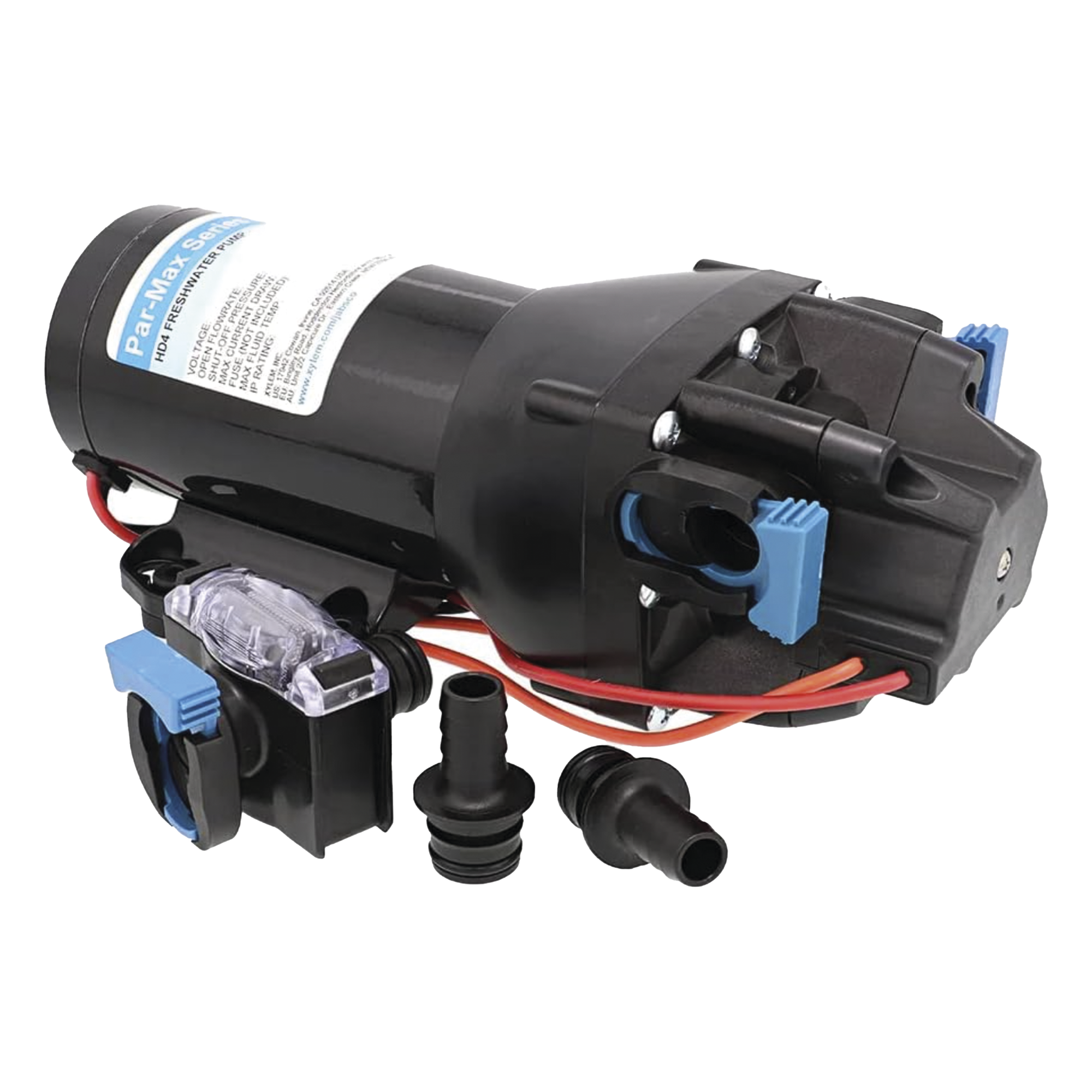 Bomba a Presión / 24 Vca / 15 lpm (4 gpm) / 40 psi / Autocebante 1,5 m (4.9 ft) / Manguera 1/2" (13 mm) — JABSCO · SKU Q402J-115S-3A