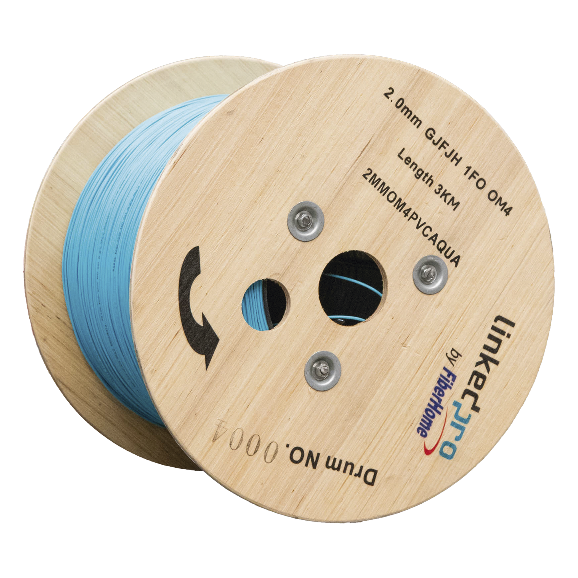 Cable de Fibra Óptica Multimodo OM4 / 50/125 µm / Simplex 2.0 mm / Buffer 0.9 mm / 10 Gigabit Ethernet / 2 km (6561.7 ft) Máximo — LINKEDPRO BY EPCOM · SKU 2MMOM4PVCAQUA