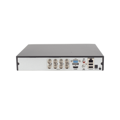 DVR Pentahíbrido / 12 Canales / 8 TURBOHD + 4 IP / 5 Megapixel Lite / Audio Bidireccional por Coaxitron / AcuSense / H.265+ / 1 Bahía HDD 10 TB / Salida HDMI y VGA Full HD