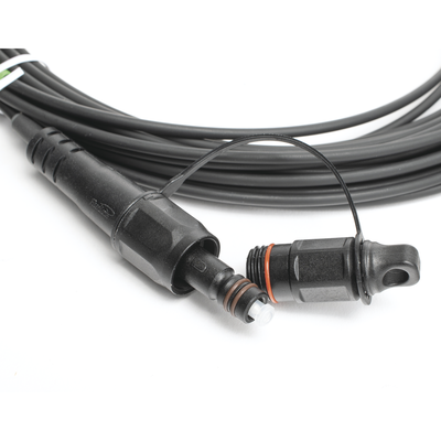 Jumper de Fibra Óptica, Conector SC/APC - Conexión a Caja FDP460, Redondo, 10 Metros (32.81 Pies), Forro 3 mm, G657A2, Negro
