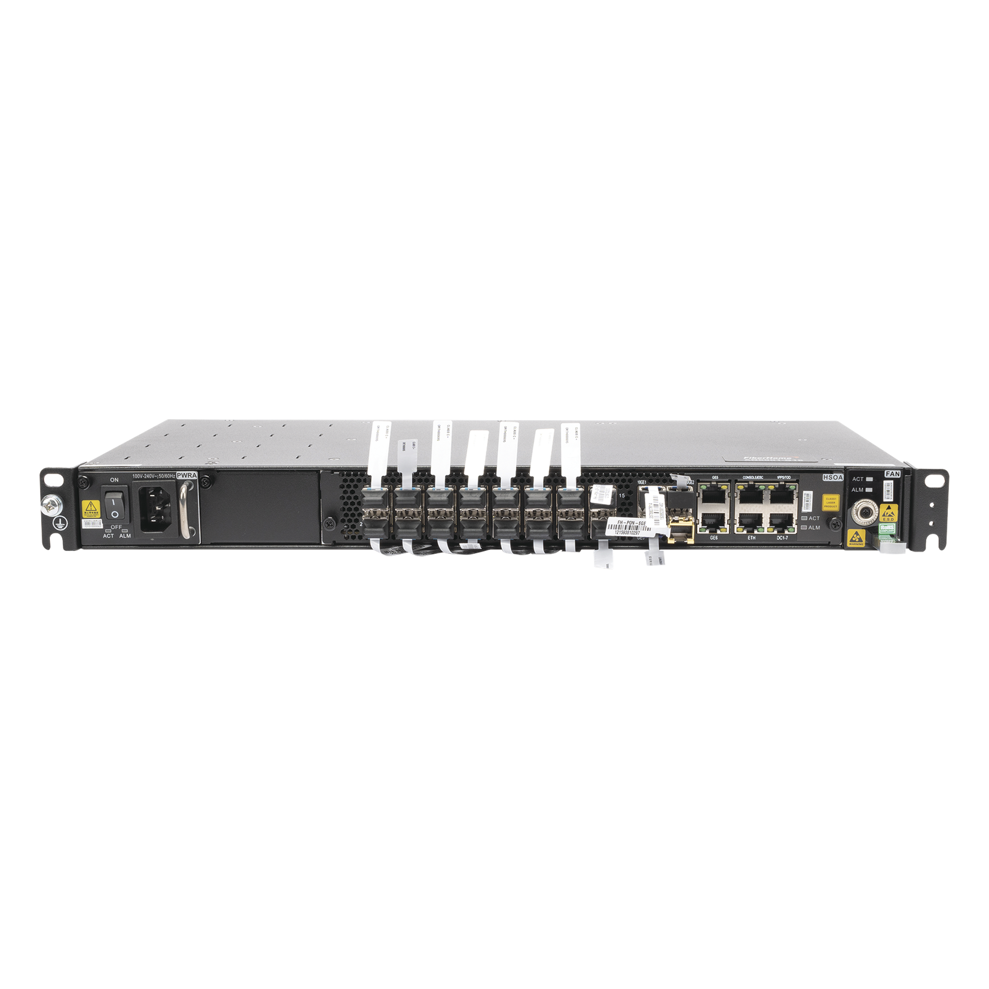 Mini OLT / 16 Puertos GPON / Módulos C+ Incluidos / 88 Gbps / 10GE SFP+ / 1U Rack 19" / AC o -48 VDC
