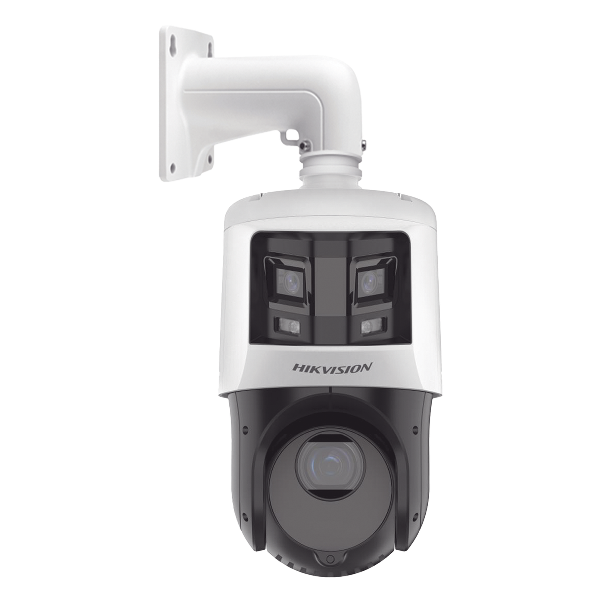 PTZ IP TandemVu / 4 Megapixel PTZ + 6 Megapixel Panorámica / Zoom Óptico 25x / IR 100 m (328.1 ft) / WDR 120 dB / PoE+ / IP66 — HIKVISION · SKU DS-2SE4C425MWG-E/26(F0)