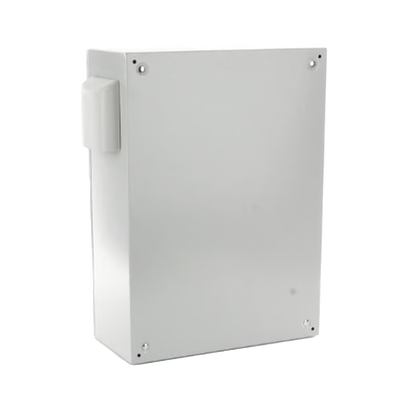 Gabinete Ventilado de Acero IP55 Uso en Exterior (400 x 600 x 250 mm) con Placa Trasera Interior Metálica y Compuerta Inferior Atornillable. Incluye Ventilador, Ventilas, filtros, Chapas y Llave T.