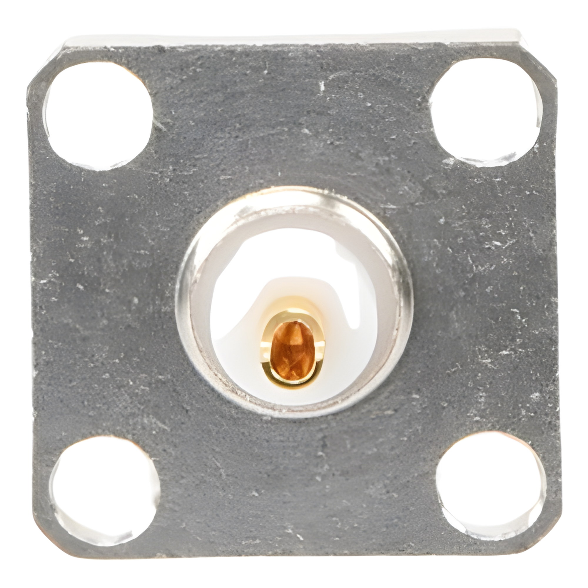 Conector BNC Hembra para Chasis / Montaje en Panel 17.53 mm / 4 Perforaciones 12.7 mm (0.5 in) / Impedancia 50 Ohm / Terminación por Soldadura