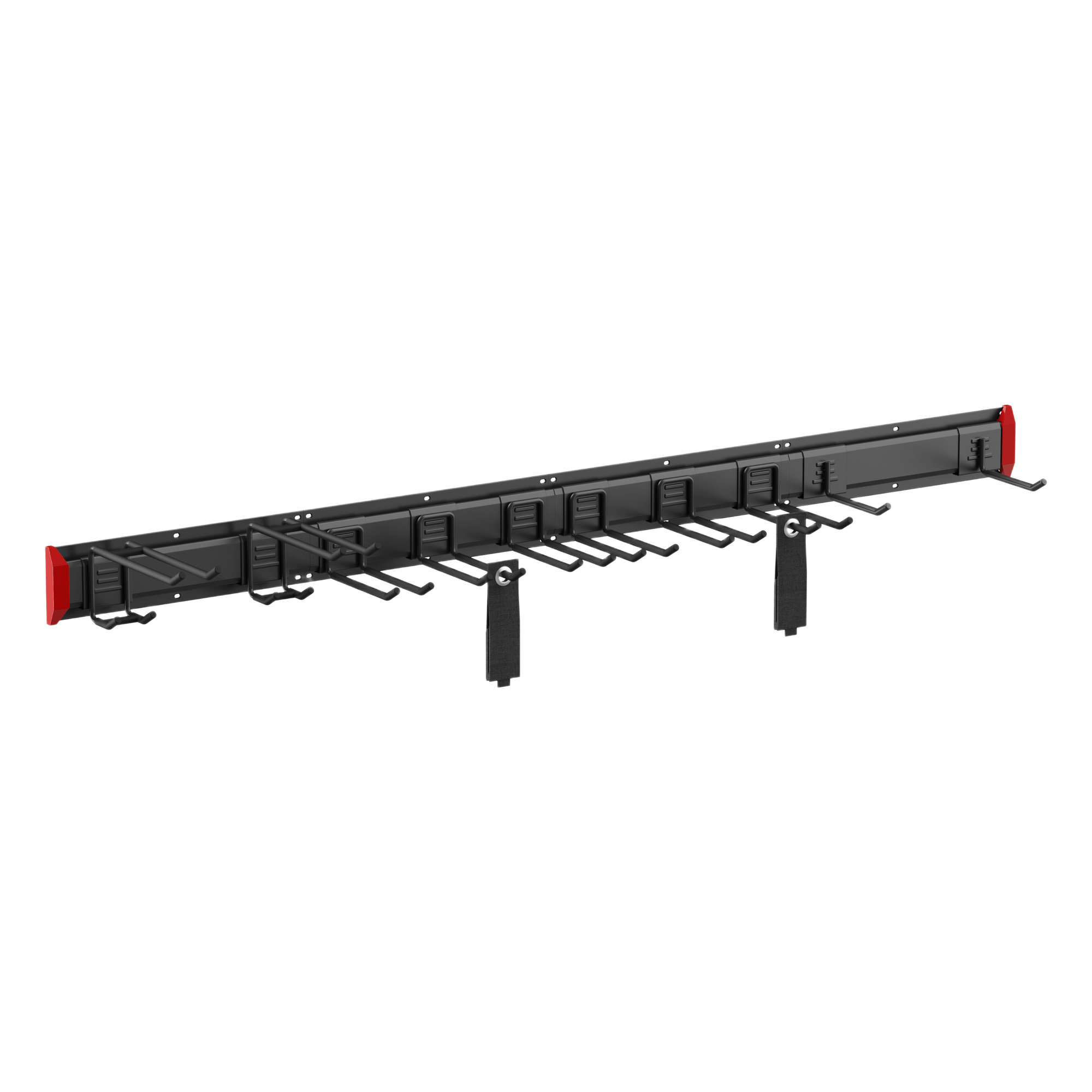 Estante de Almacenamiento de Pared / Capacidad 284 kg / Ganchos Ajustables / 4 Placas de Pared / Acero y Plástico — BRATECK · SKU LGS01-03