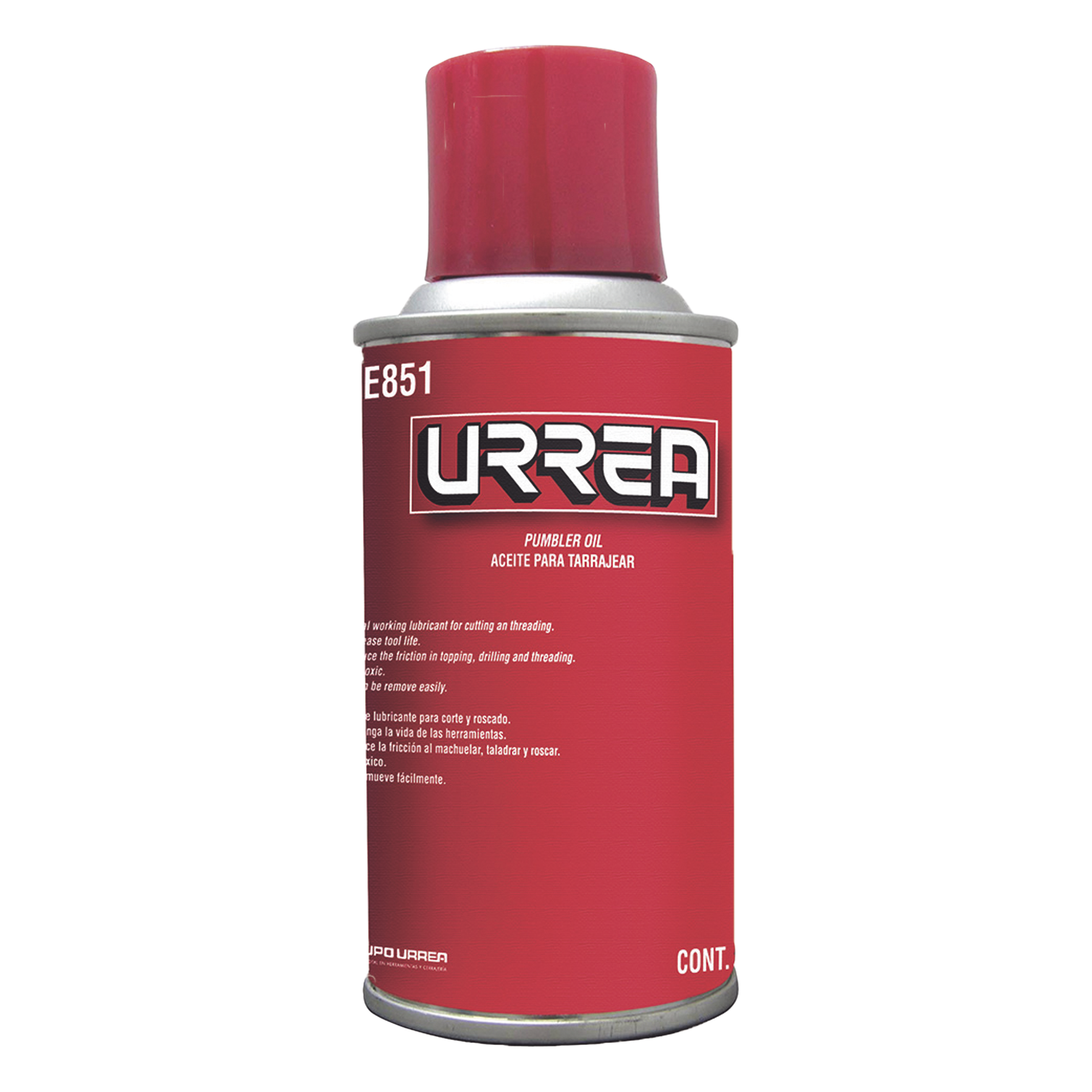 Aceite para tarrajear / Aerosol 110ml / 3.7 fl oz / Lubricante metalmecánico / Reducción de fricción — URREA · SKU SYS-ACE-851