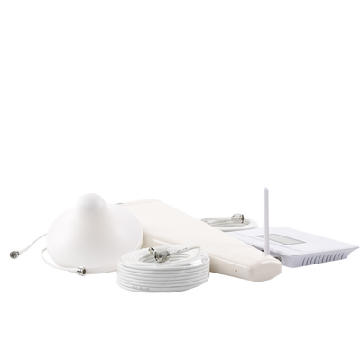 Amplificador de Señal Celular / Doble Banda 850 y 1900 MHz / Ganancia 70 dB / Cobertura 600 m² / 2G y 3G / Kit Completo