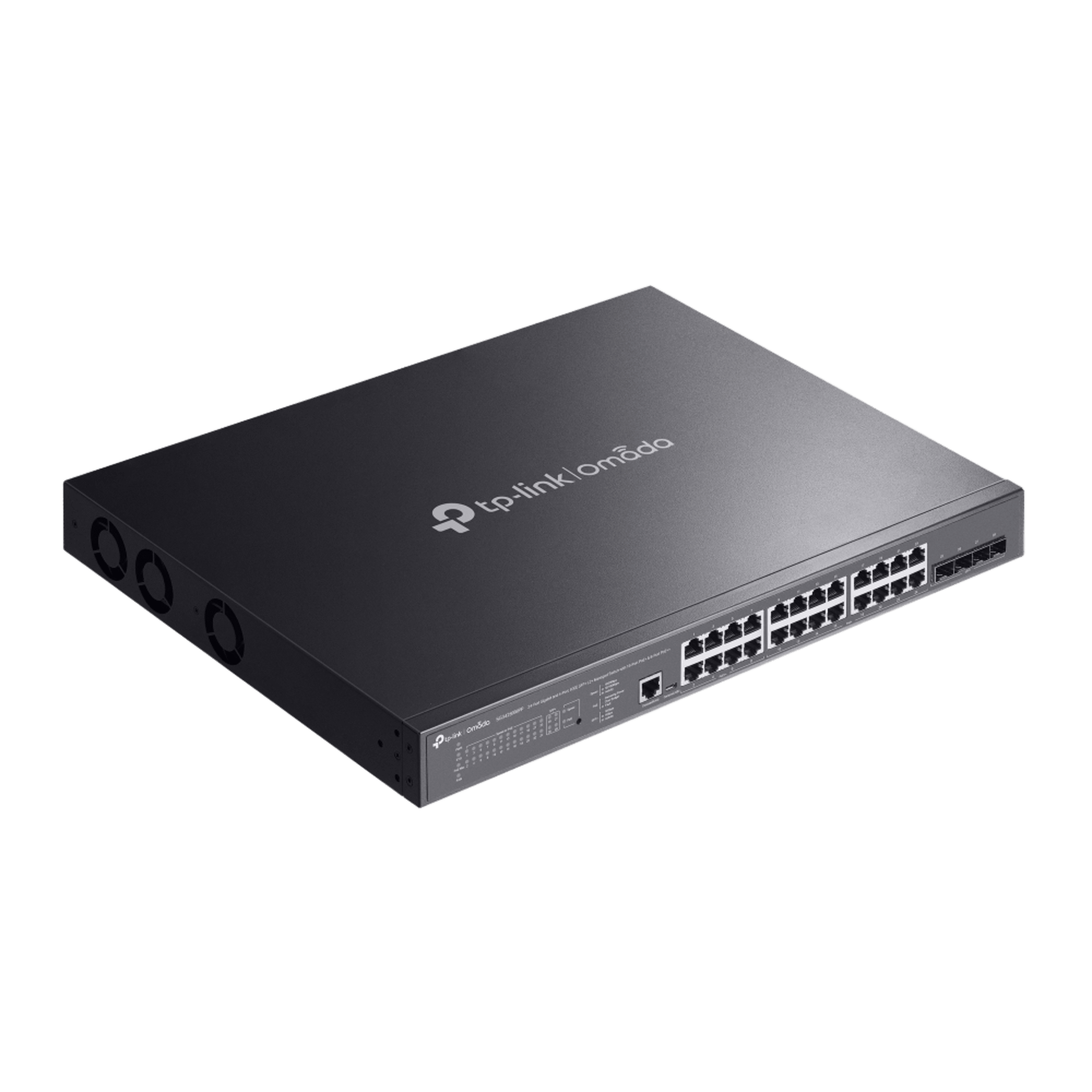 Switch L2+ Gestionado / 24 Puertos Gigabit + 4 Puertos 10G SFP+ / 16 PoE+ (30W) + 8 PoE++ (90W) / 128 Gbps / 500W PoE Budget / SDN Cloud