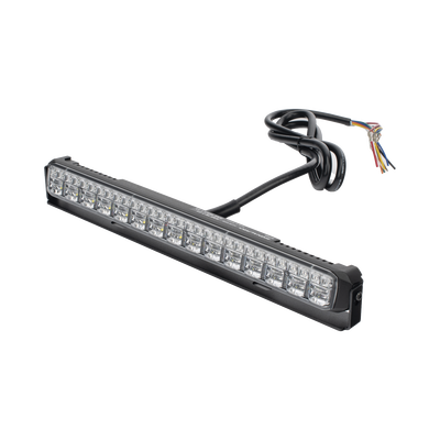 Luz Auxiliar LED / 45 LEDs Tricolor / 11.42" / Lente Transparente / SAE / 12-24 VDC / Halo Rojo — SIGNALPRO · SKU SP88RRAW