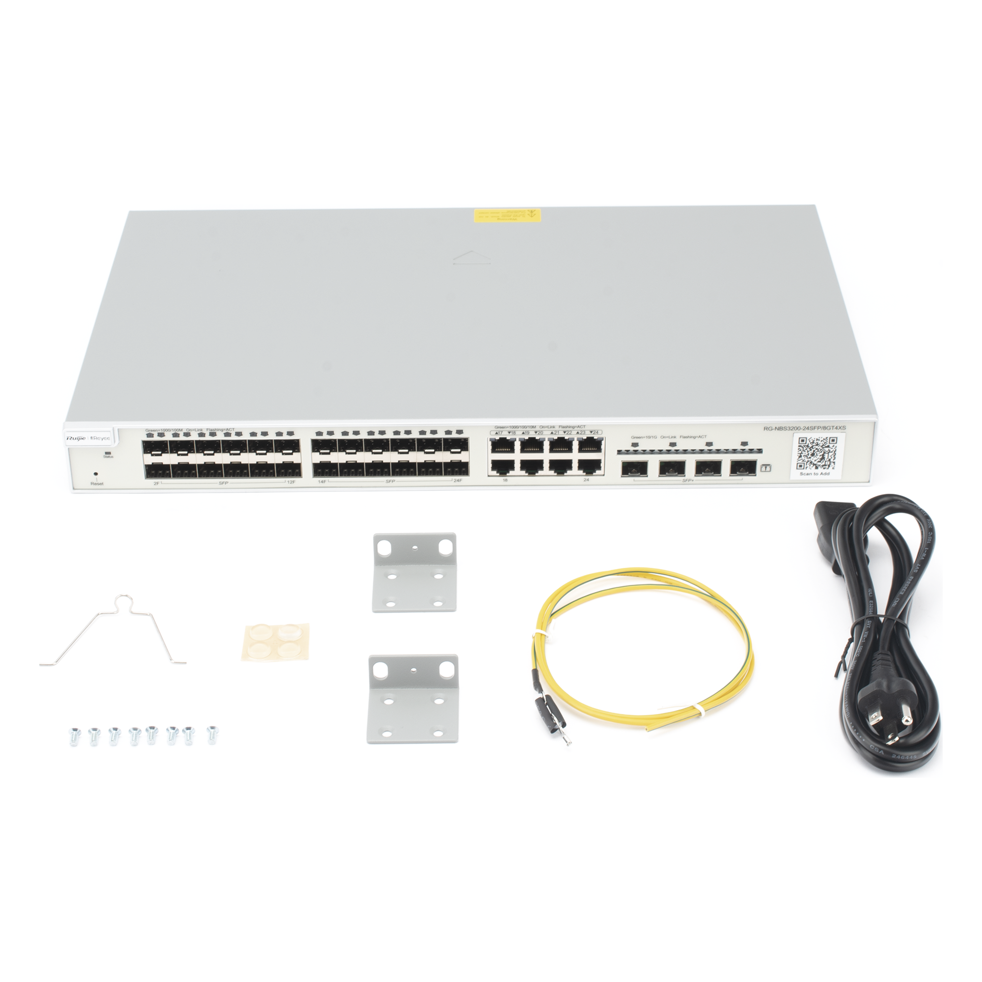 Switch Administrable Capa 2+ / 24 Puertos SFP / 8 Puertos RJ45 Combinados / 4 SFP+ / 128 Gb/s / 6 kV Protección Sobretensión