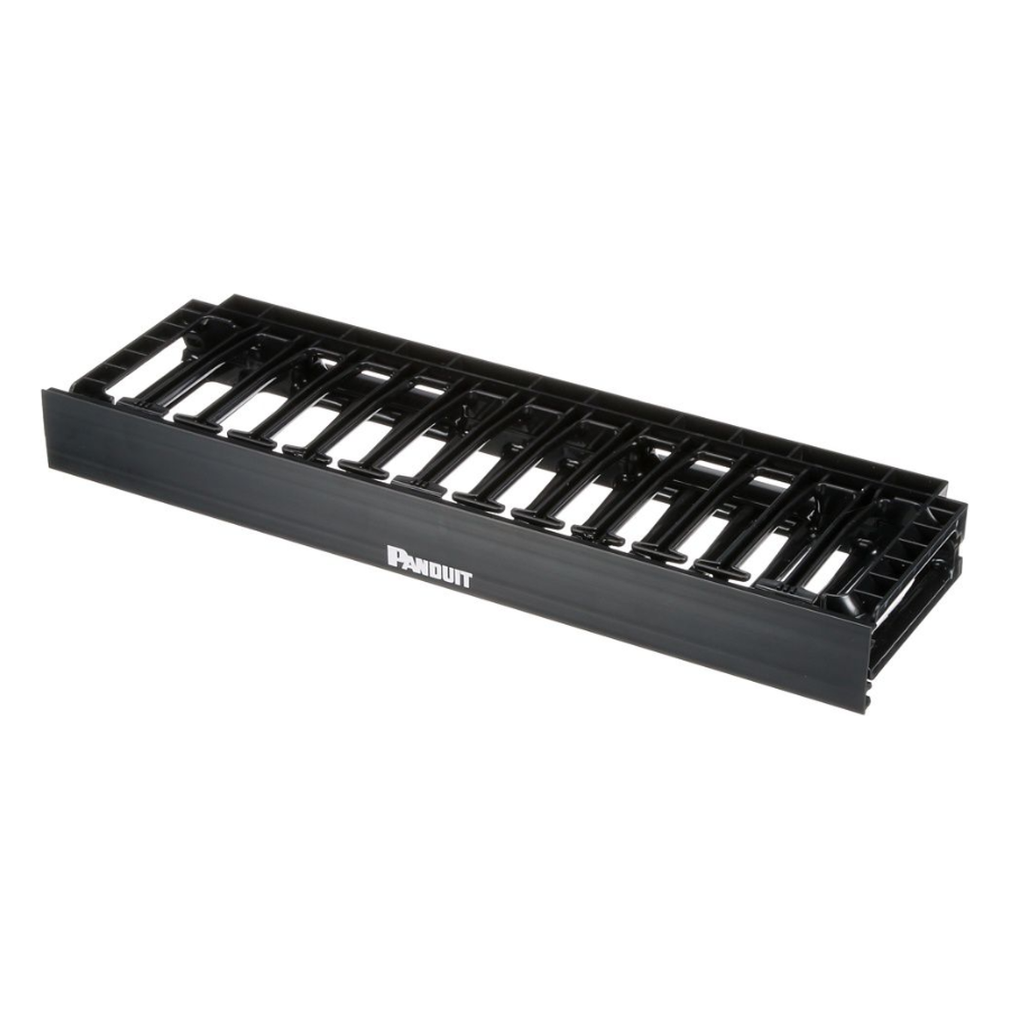 Organizador de Cables Horizontal / Alta Densidad / 1UR / 19in / Frontal Único / ABS