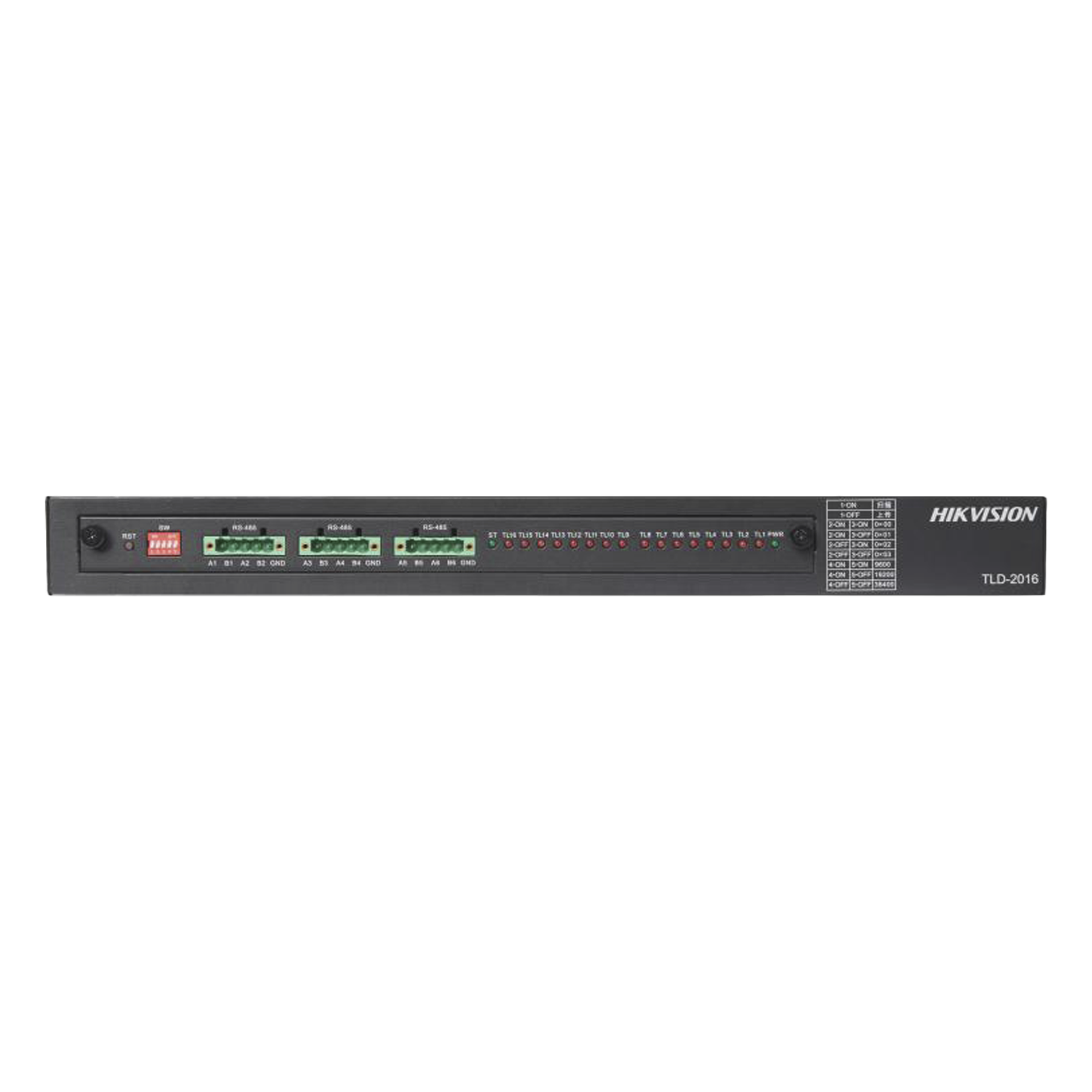 Detector de Señales de Tráfico / 16 Canales AC / 6 Puertos RS485 / Salida DC 5V / Detección 140-270 VAC / Rango -30℃ a +70℃ — HIKVISION · SKU TLD-2016-6