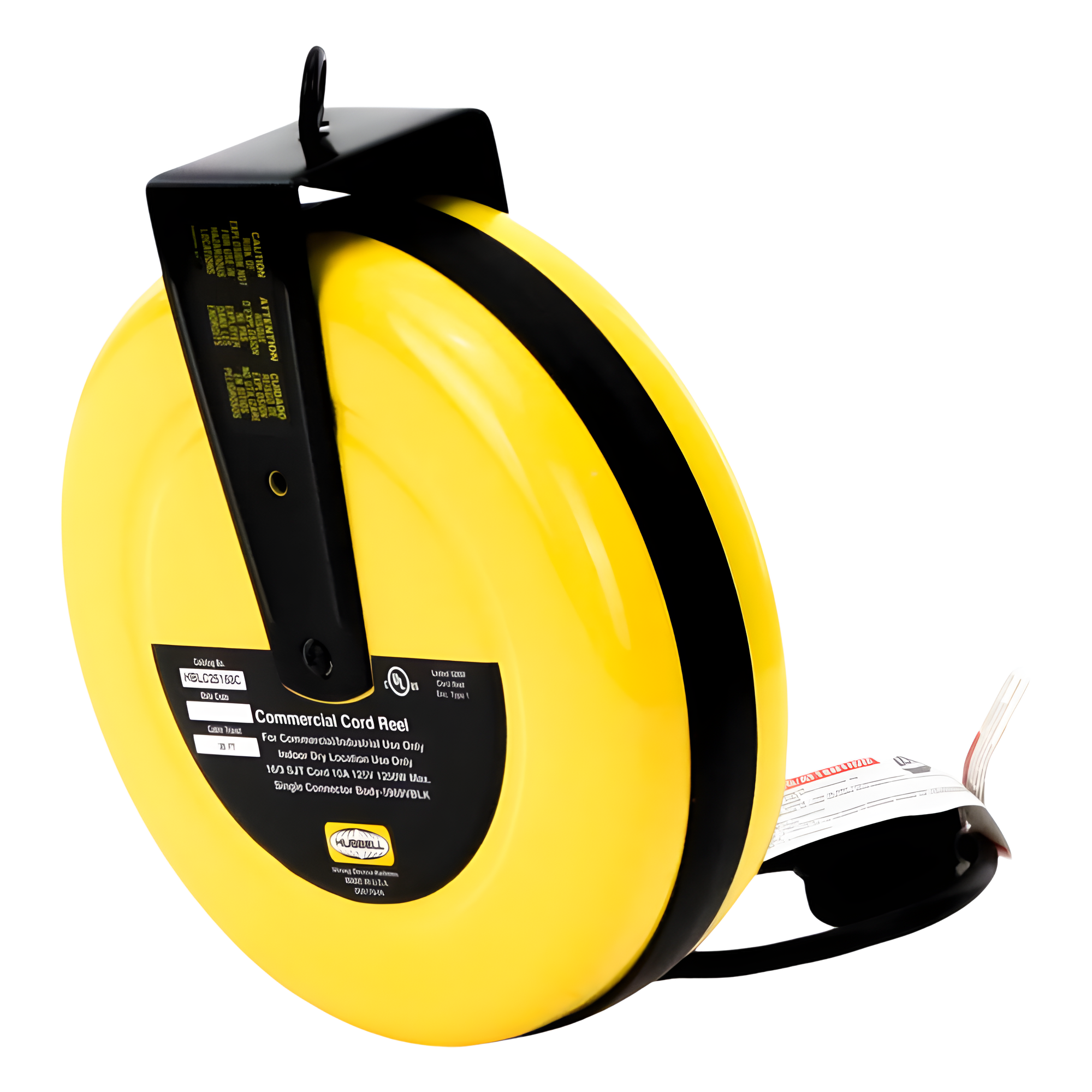 Carrete de Cable comercial (16/3 rudo), para 125 V CA, 10 A, 7.6 m de longitud con conector HBL5969VBLK.