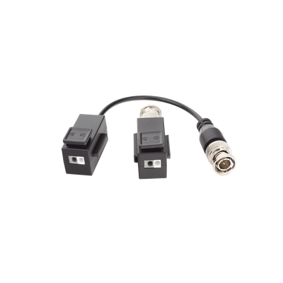 Kit de Transceptor (Balluns) TURBOHD con Boton Push / Hasta 8 MP (4K) / 100% Cobre / Soporta HD-TVI / AHD / CVI / CVBS / Audio por Coaxitron / Datos para Menu de Configurar de Cámaras 