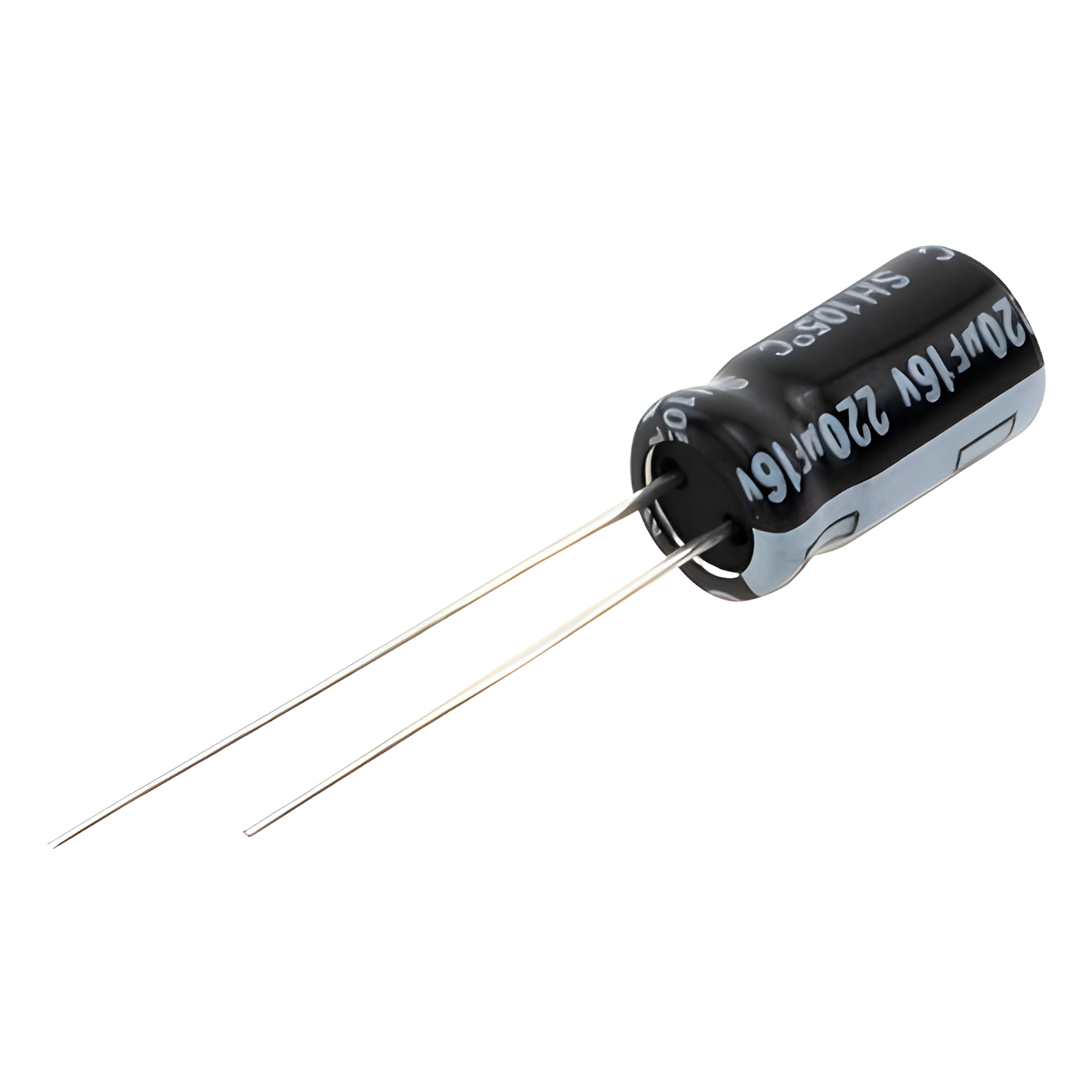 Capacitor Electrolítico Radial / 220 µF / 16 Vcc / 105 °C / 6.3 x 11 mm