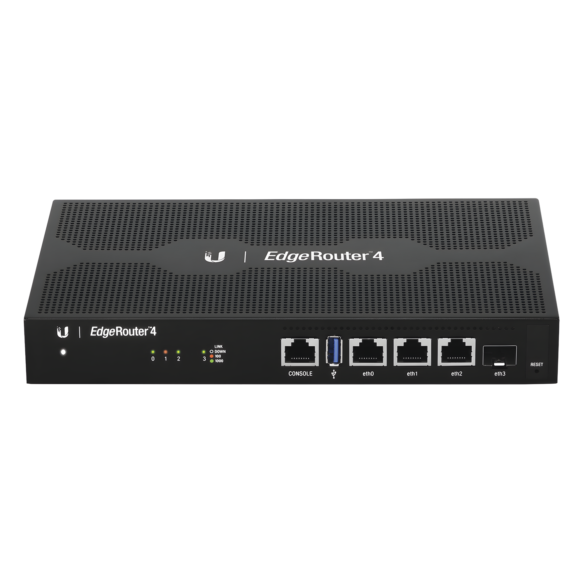 Router Edge / 4 Gbps / 3.4 Mpps / 3x RJ45 Gigabit + 1x SFP / 4-Core 1 GHz / 1 GB RAM / Rack 0.75 x 0.45 x 0.10 ft — UBIQUITI · SKU ER-4