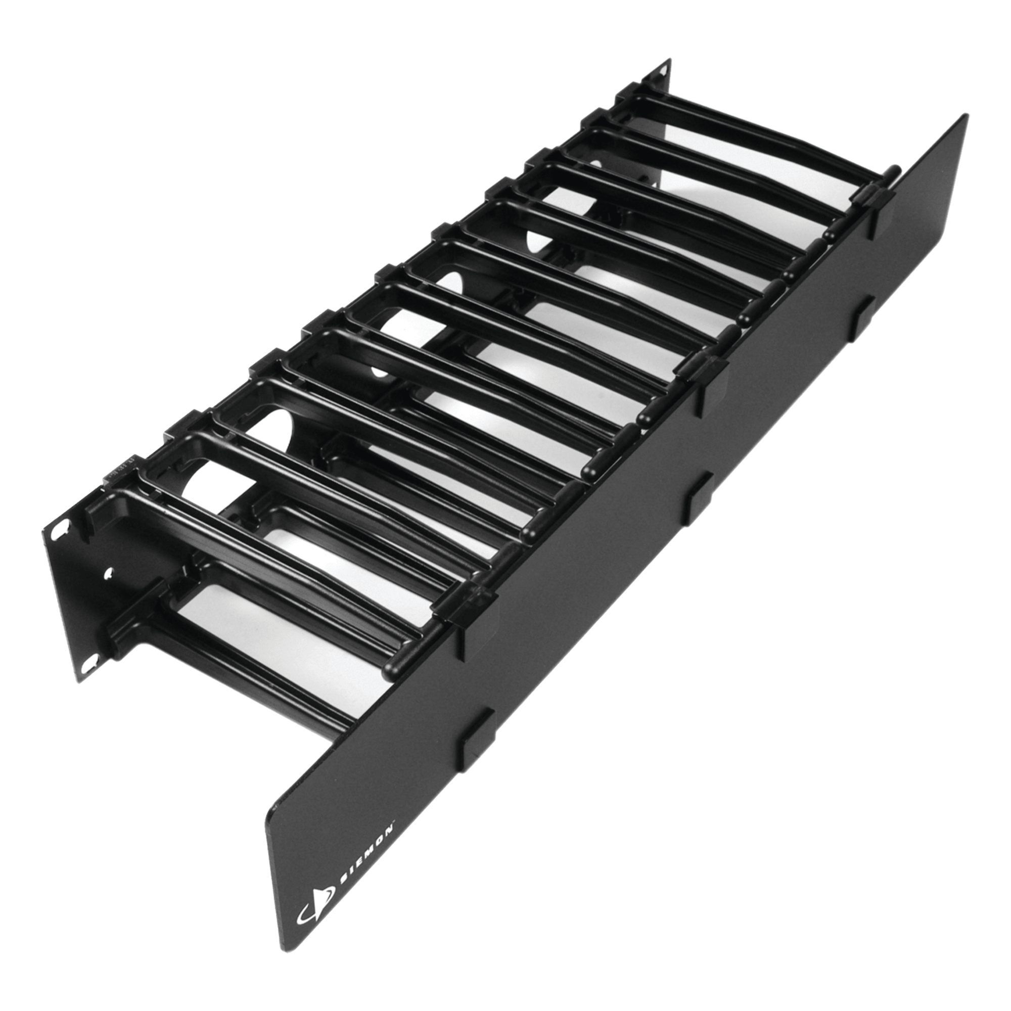 Organizador de Cable Horizontal / Rack 19in / 2UR / 6in (0.5ft) de profundidad / Policarbonato — SIEMON · SKU HCM-6-2U