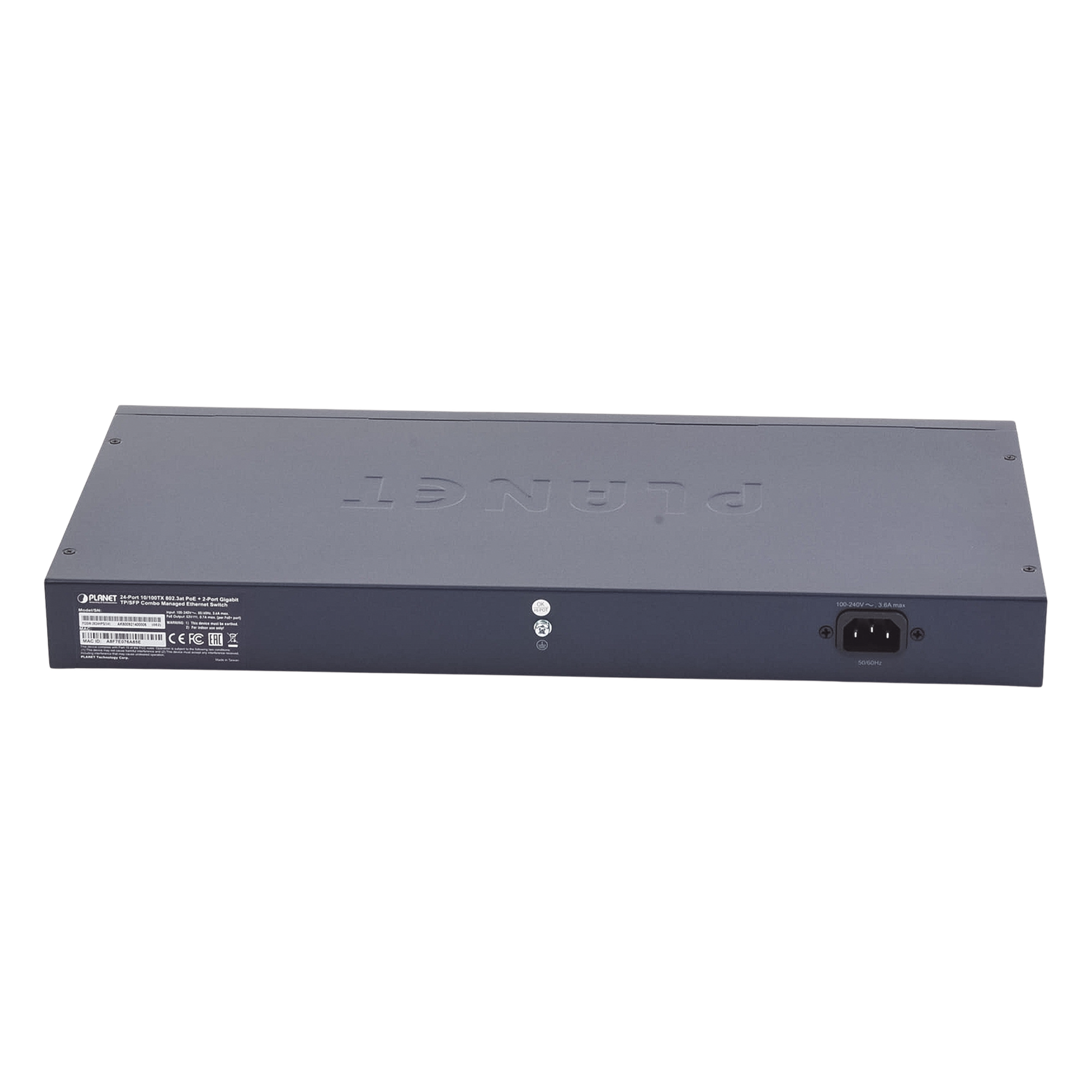 Switch administrable de 24 puertos 10/100TX PoE+ y 2 puertos combo TP/SFP Gigabit