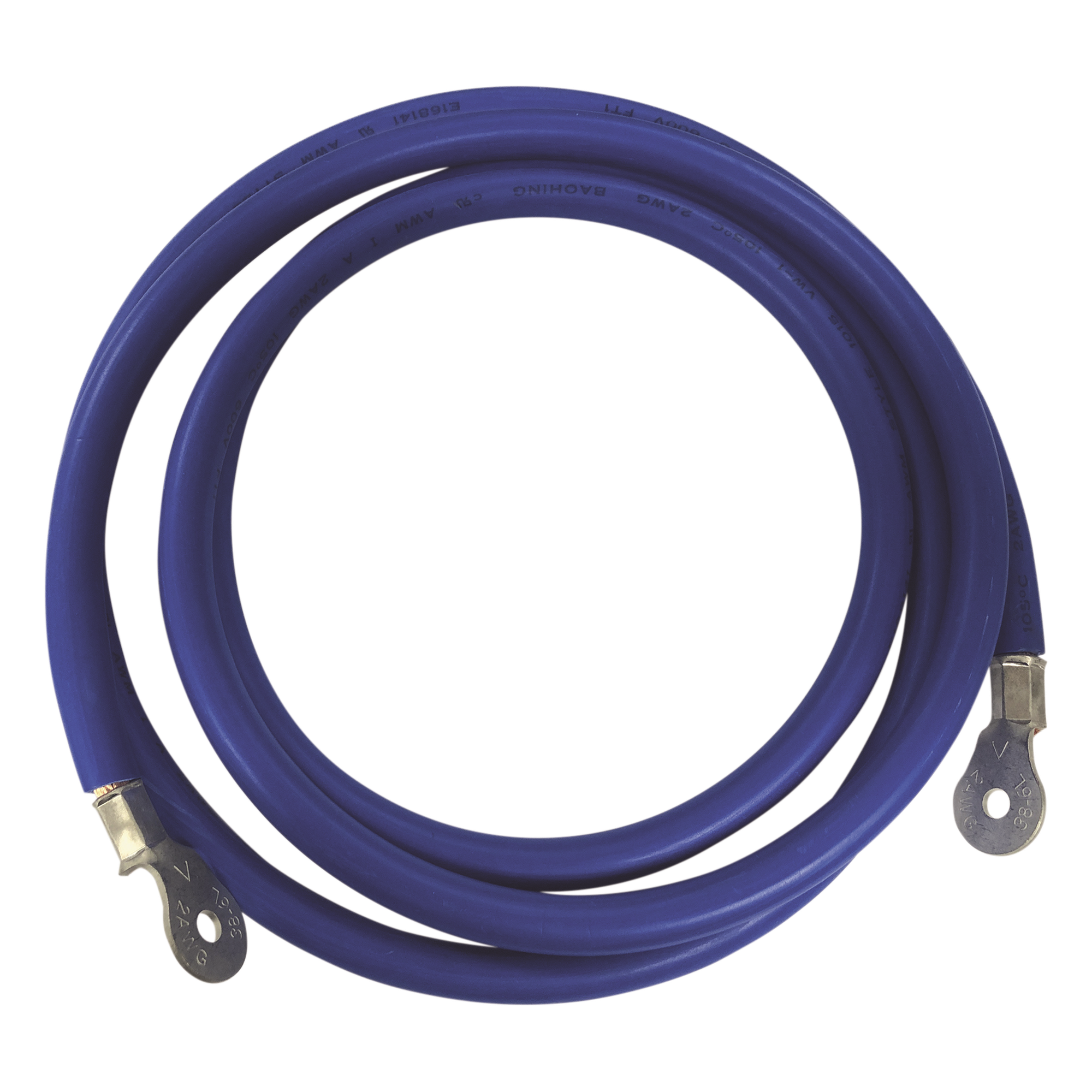 Cable Jumper para Baterías / 2.2 m (7.2 ft) / Calibre 2 AWG / Terminales de Ojo / Tornillo 6 mm / Azul — EPCOM POWERLINE · SKU CBL-2AWG-2.2B