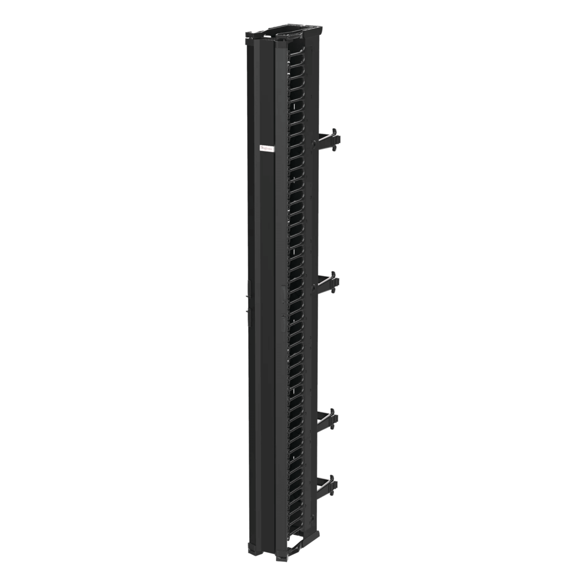 Organizador Vertical CableTek, Doble (Frontal y Posterior), Para Rack Abierto de 45 Unidades, 6 in de Ancho, Color Negro