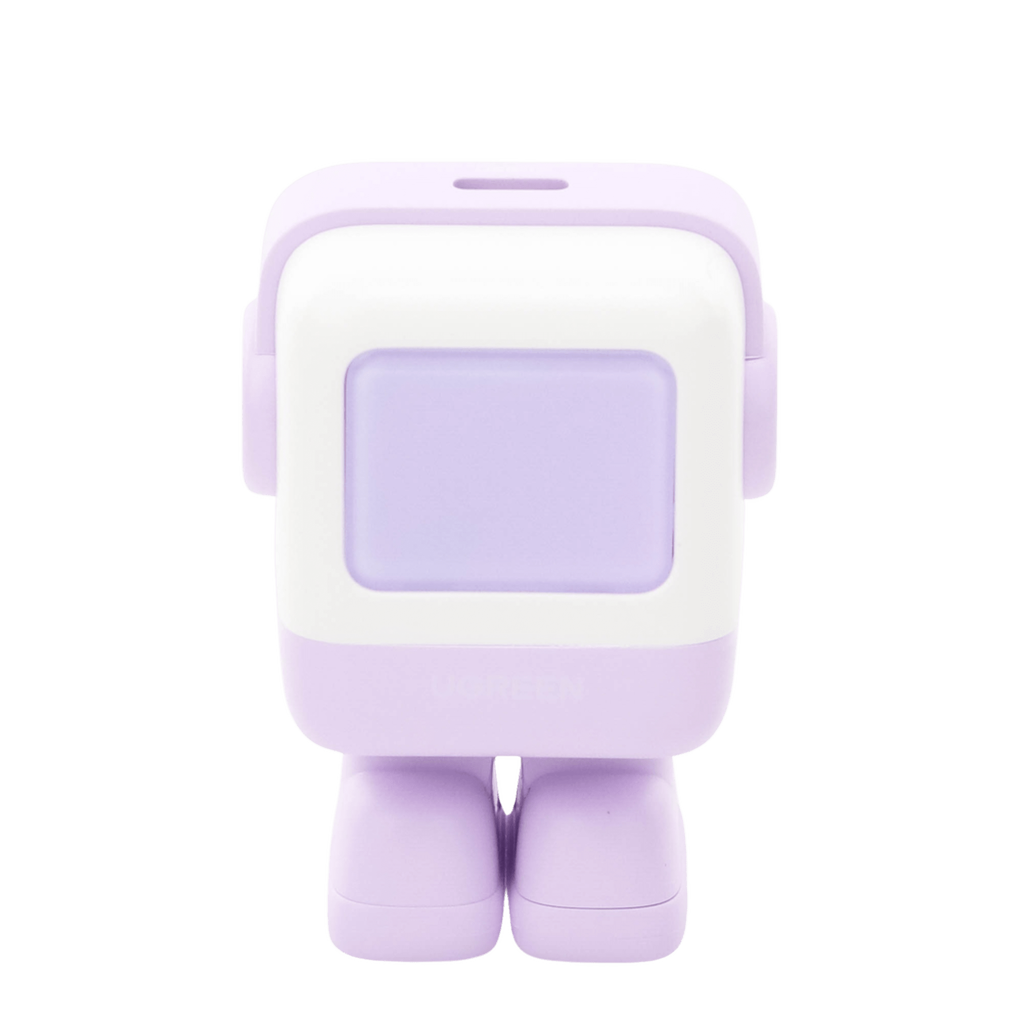 Cargador Mini GaNRobot 30W serie UNO | 1 USB-C de Carga Rápida | Tecnología GaN II | Multiprotocolo PD/QC/SCP/FCA | Carga Inteligente | Pantalla LED | Zapato Magnético Extraíble | Thermal Guard | Color Lila.