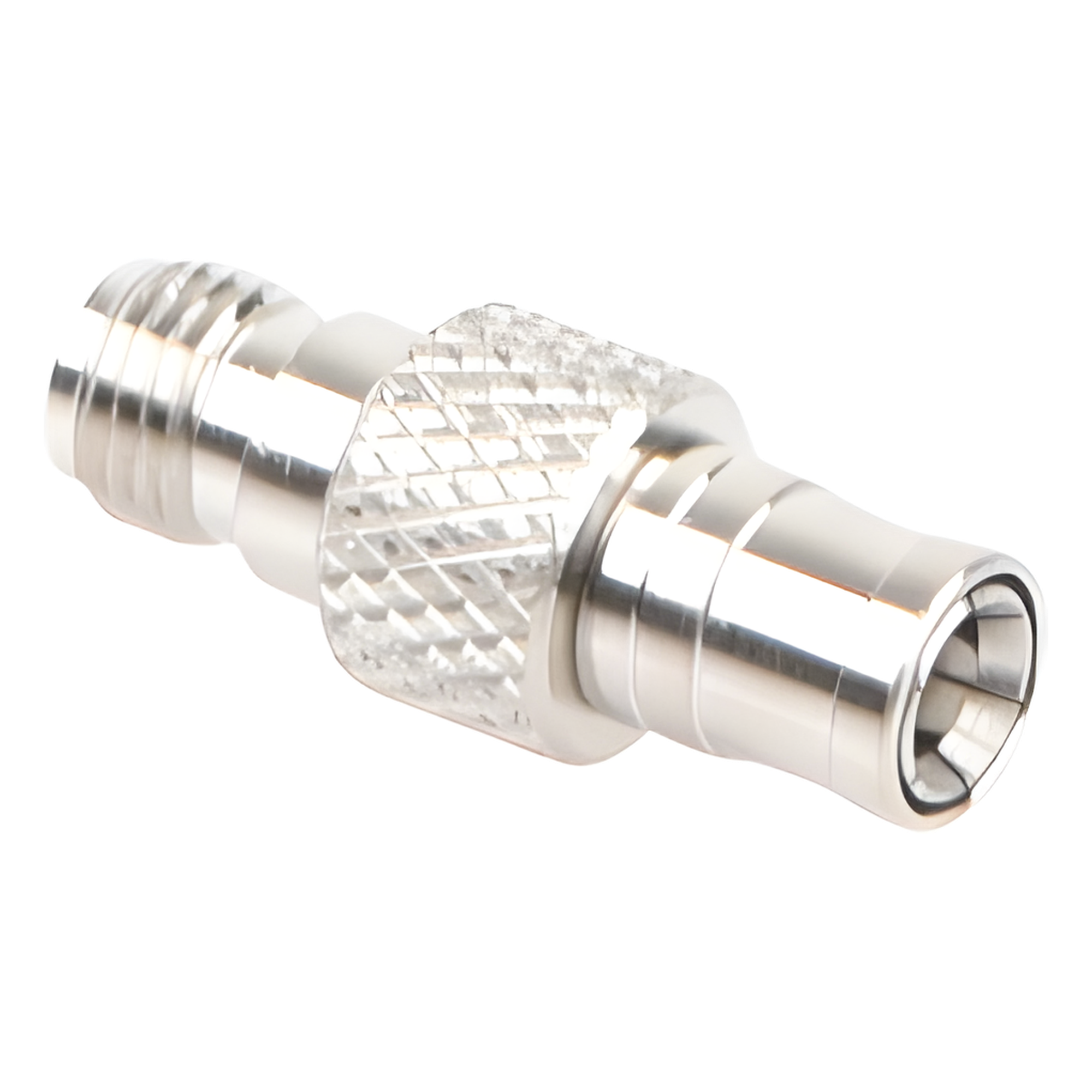 Adaptador en Línea / Conector SMA Hembra a SMB / Cuerpo Bronce Niquelado / Aislante Teflón
