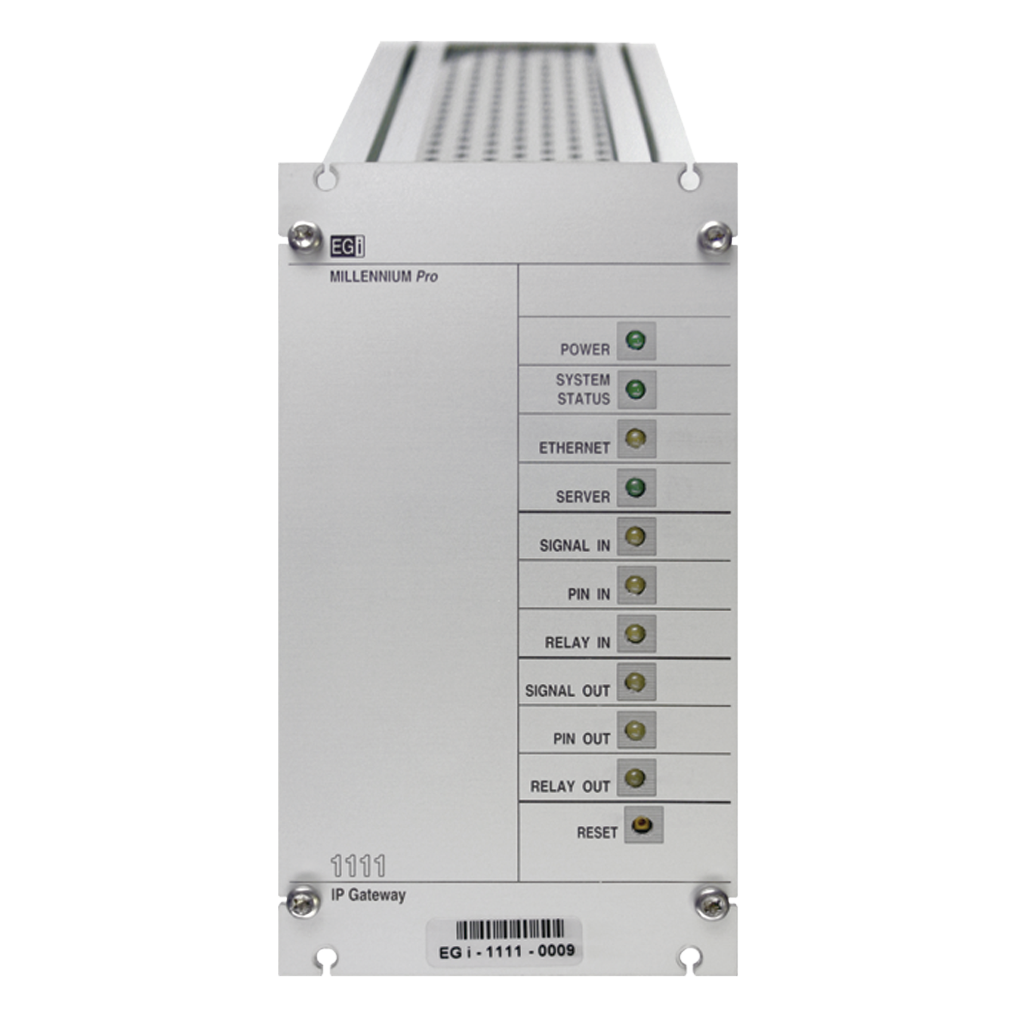 Interfaz IP de Audio / Gestión de Avisos Prioritarios / Streaming Hi-Fi / Ethernet 10/100 Mbps / Memoria 8 GB / VoIP / Unicast / Multicast — EGI AUDIO SOLUTIONS · SKU 1111EGI