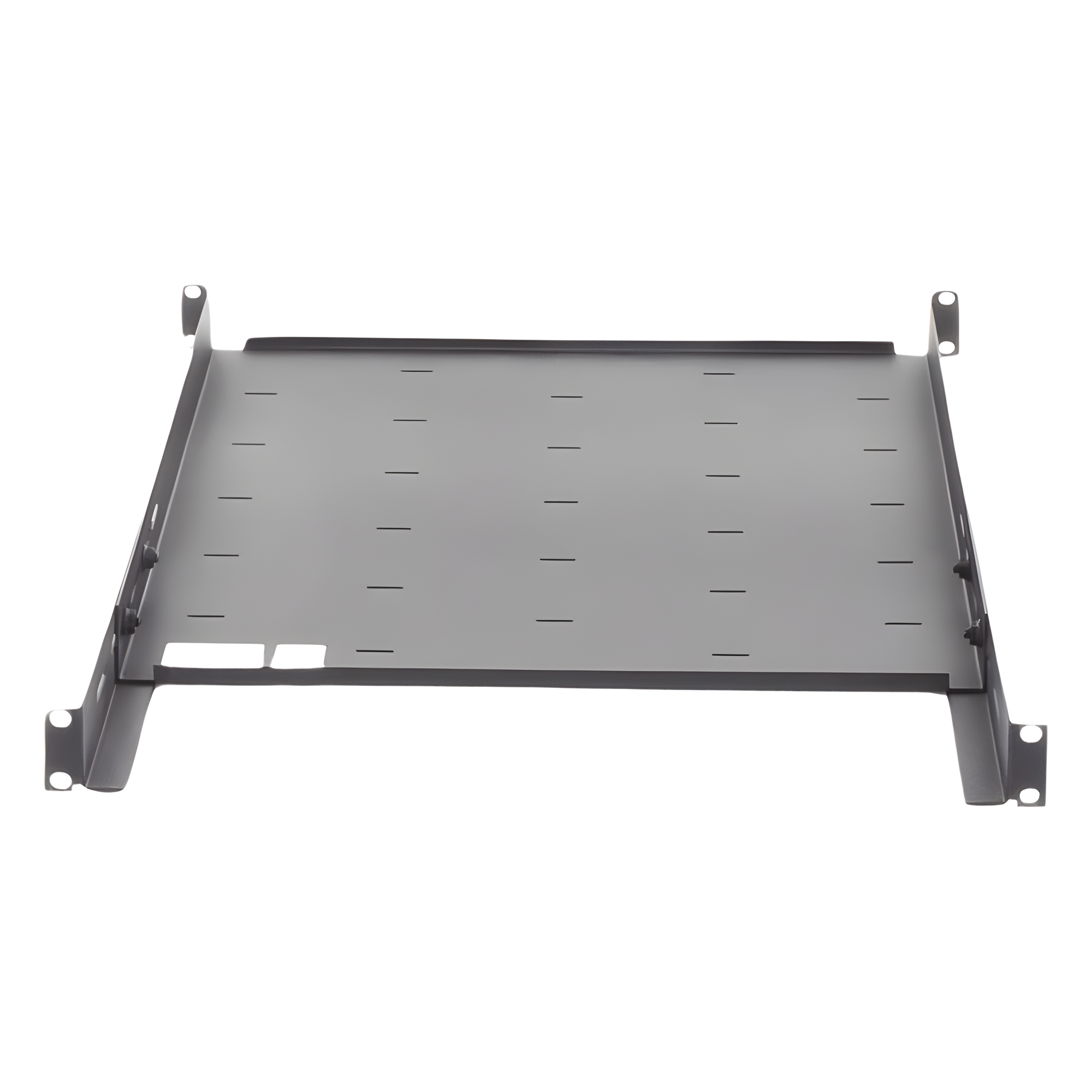 Charola Ajustable para Rack de 19" de 4 postes de 1 Unidad de Espacio. Profundidad de 633 a 816 mm