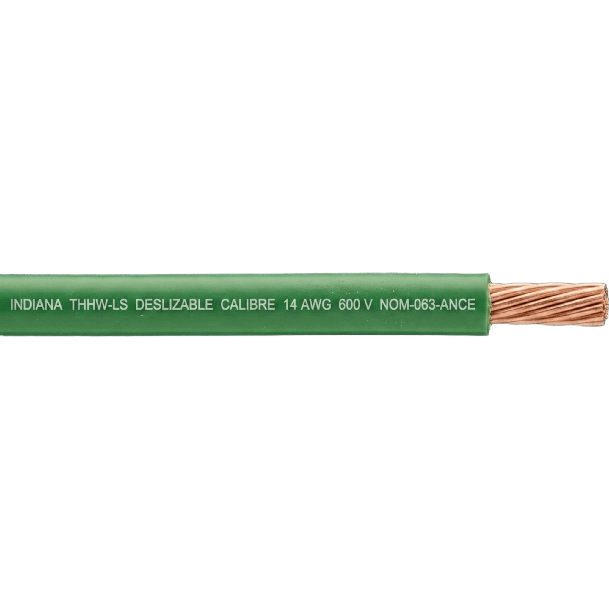 Cable THW-LS / Calibre 14 AWG / 19 Hilos / Color Verde / Bobina 100 m (328 ft)