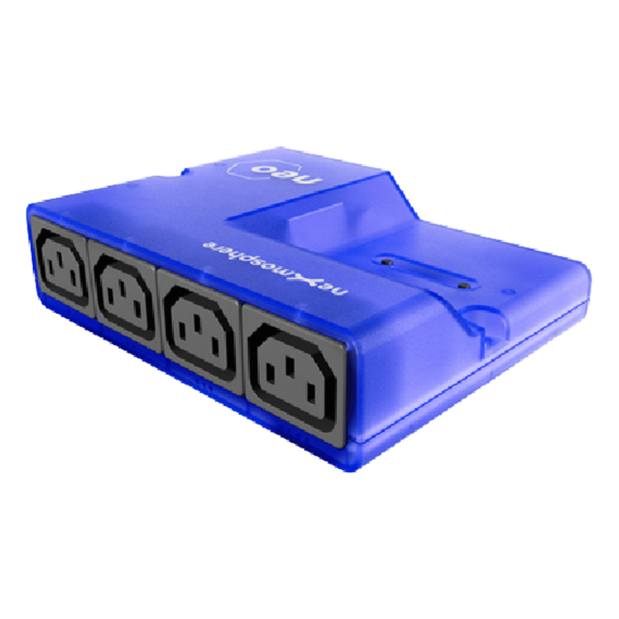 Controlador de Potencia / 4 Salidas C13 / Medición Individual V/A/W/kWh / 4 Puertos X-Talk / USB-C API Serial / 10A Máx / 100-240 VAC — NEXMOSPHERE · SKU NEO-340