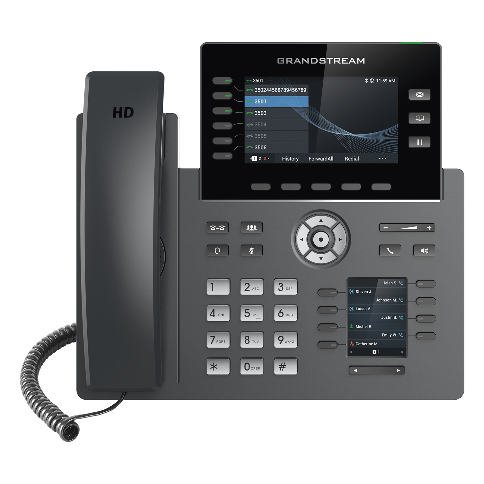 Teléfono IP / 6 Líneas SIP / Wi-Fi 5 Dual Band / Bluetooth 5.0 / Pantalla 4.3" / 48 Teclas MPK / PoE / Audio HD Opus — GRANDSTREAM · SKU GRP-2616