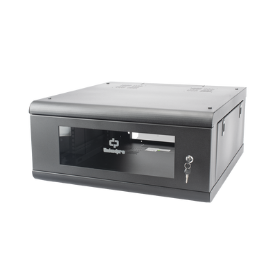 Gabinete de Pared con Puerta de Cristal Templado, 635mm de Profundidad, 4U Rack de 19'', Acero Reforzado