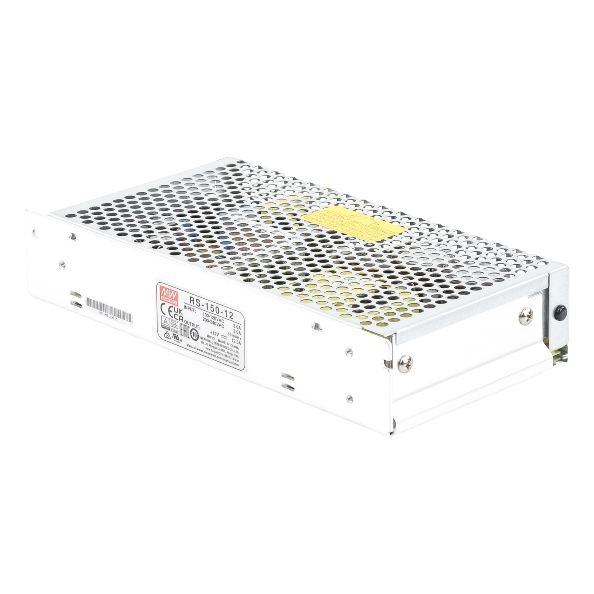 Fuente de Poder Industrial / 150W / 12Vcc / 12.5A / 100-240Vca / 0.32 x 0.12 x 0.65 pies