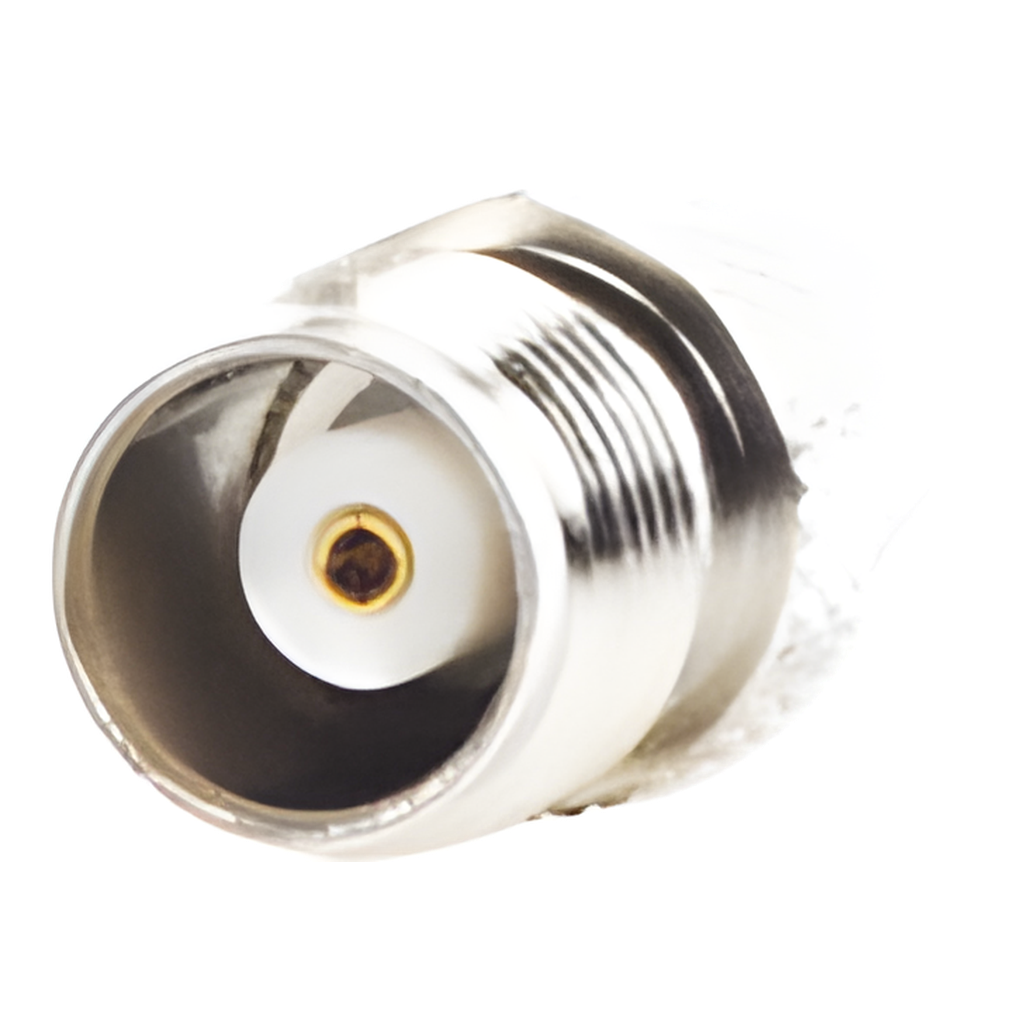 Adaptador de RF / Conector TNC Hembra a SMA Macho / Montaje en Línea / Cuerpo Bronce Niquelado / Contacto Oro / Aislante Teflón — RF INDUSTRIES,LTD · SKU RFT-1241-6
