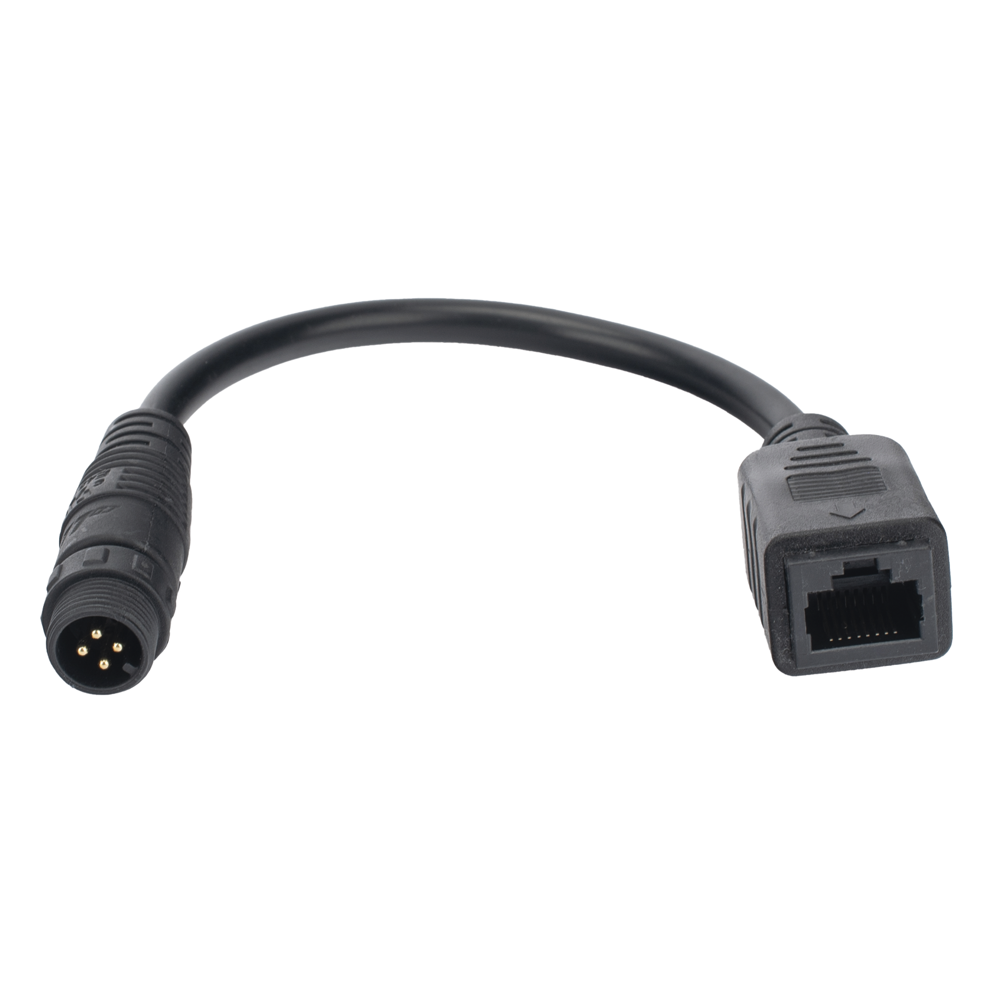 Cable de Extensión Industrial / Conector M12 de 4 Pines a RJ45 / Longitud 0.20 m (0.66 ft) / Ethernet Industrial / Wi-Fi 2.4 GHz — EPEVER · SKU CC4M12(M)RJ45(J)020