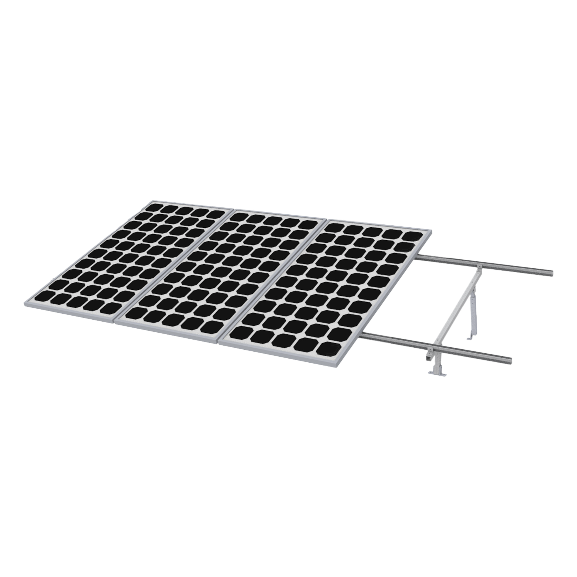 Kit de Montaje para Panel Solar / Riel 5 de 5.4 m (17.7 ft) / 4 Módulos de 35 mm / Velocidad de Viento 190 km/h / Inclinación 20-45° / Ground Clip Integrado — EPCOM POWERLINE · SKU VEKTOR8RPRO