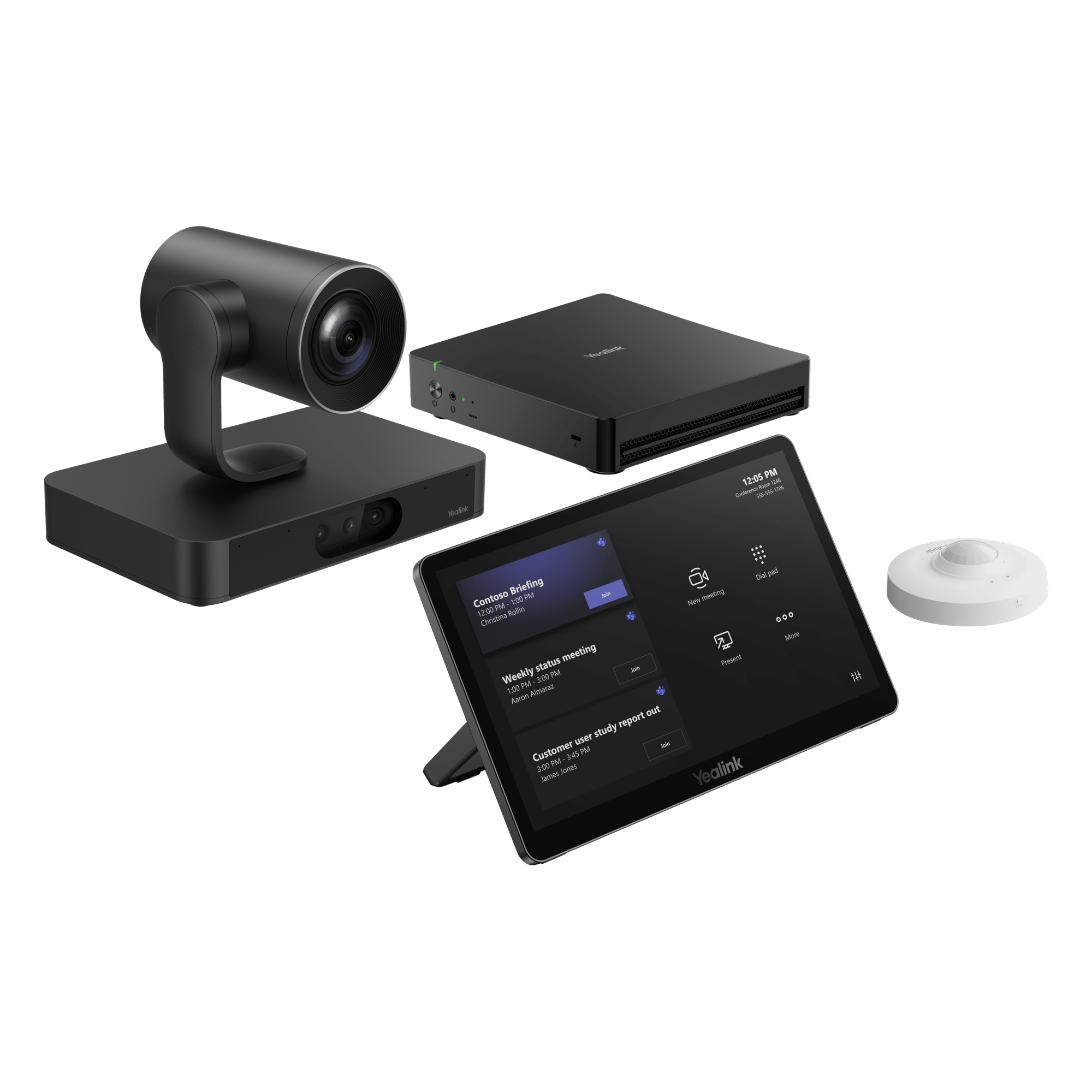 Sistema de Videoconferencia / Microsoft Teams Rooms / Intel Ultra 5 con NPU / Cámara Dual 4K / Zoom Óptico 20x / Panel Táctil 11.6" / Compartir Inalámbrico 1080p — YEALINK · SKU MVC-S80-C5U-000